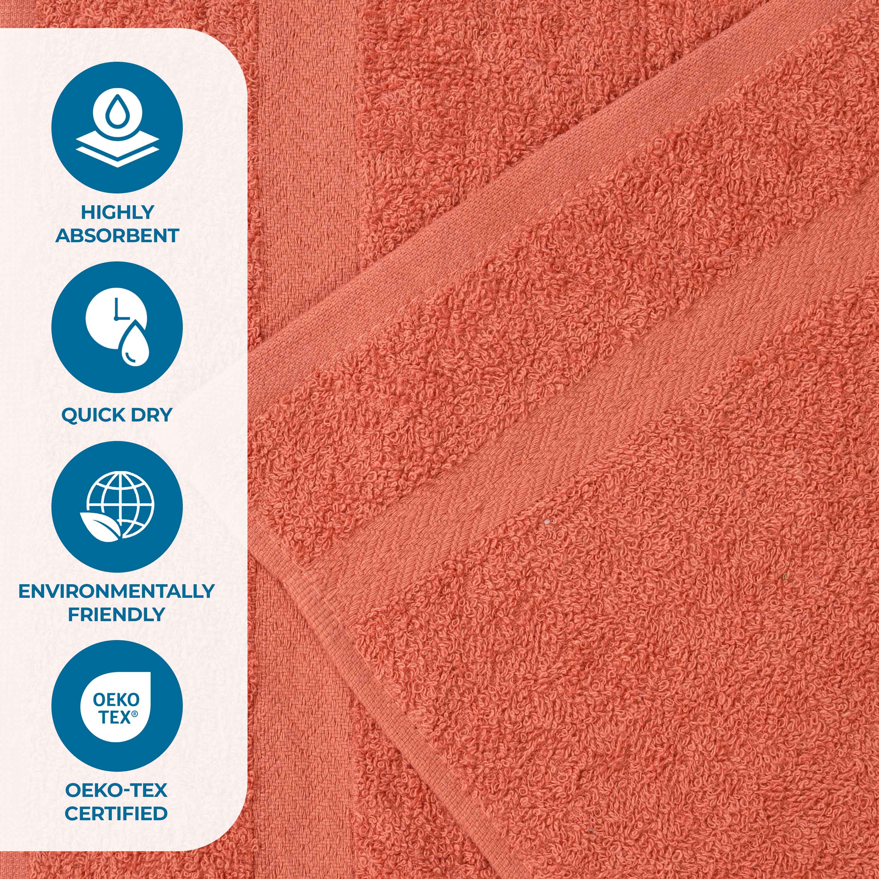 Franklin Cotton Eco Friendly 8 Piece Hand Towel Set - Blue Nile Mills