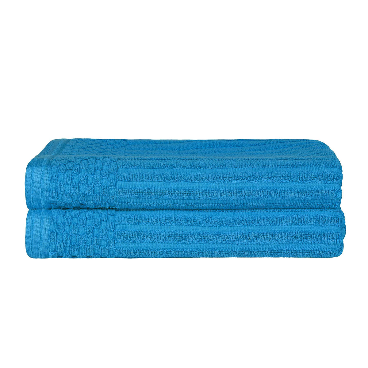 Cotton Ribbed Textured Super Absorbent 2 Piece Bath Towel Set - Blue Nile Mills