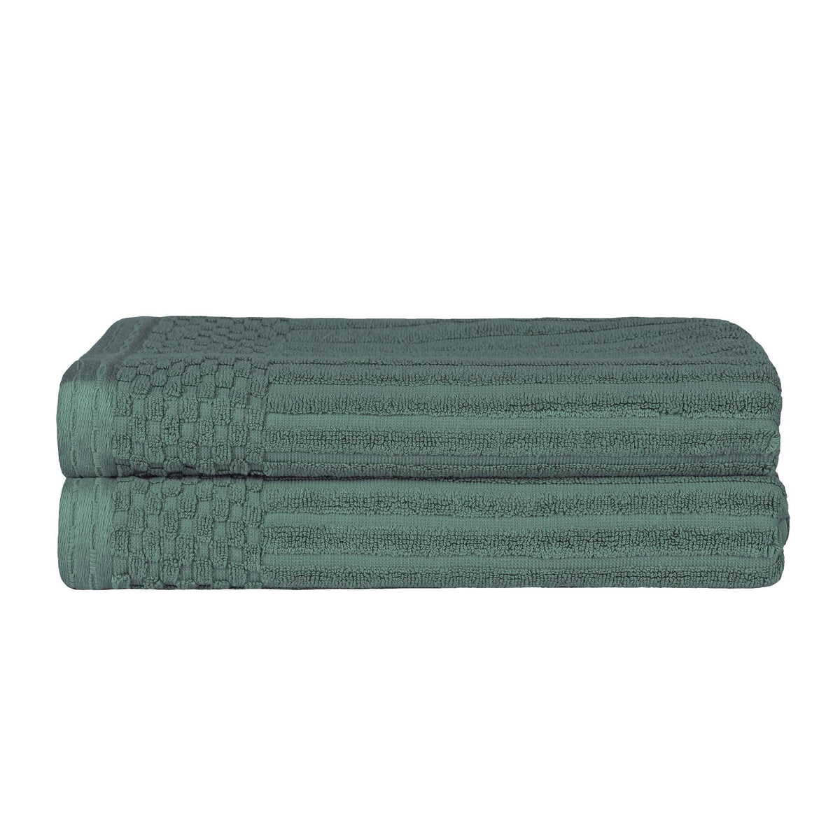Cotton Ribbed Textured Super Absorbent 2 Piece Bath Towel Set - Blue Nile Mills