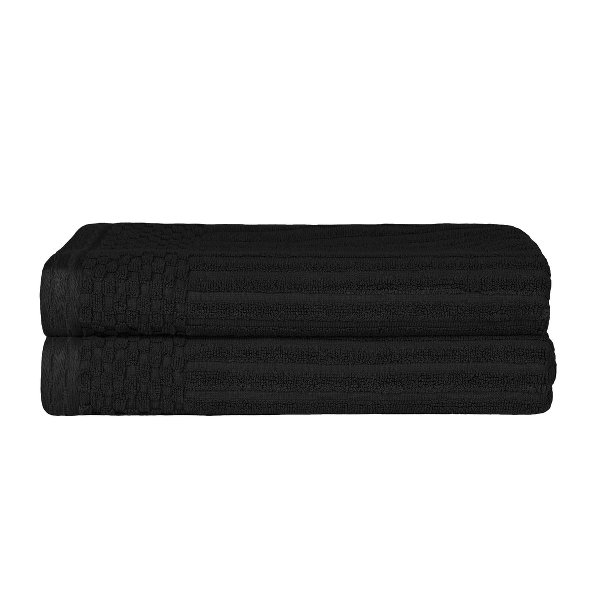 Cotton Ribbed Textured Super Absorbent 2 Piece Bath Towel Set - Blue Nile Mills