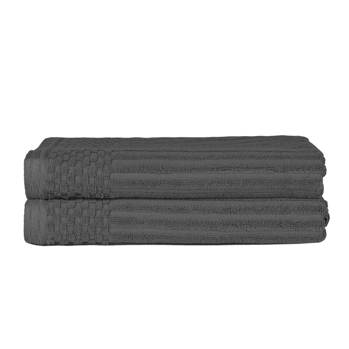 Cotton Ribbed Textured Super Absorbent 2 Piece Bath Towel Set - Blue Nile Mills