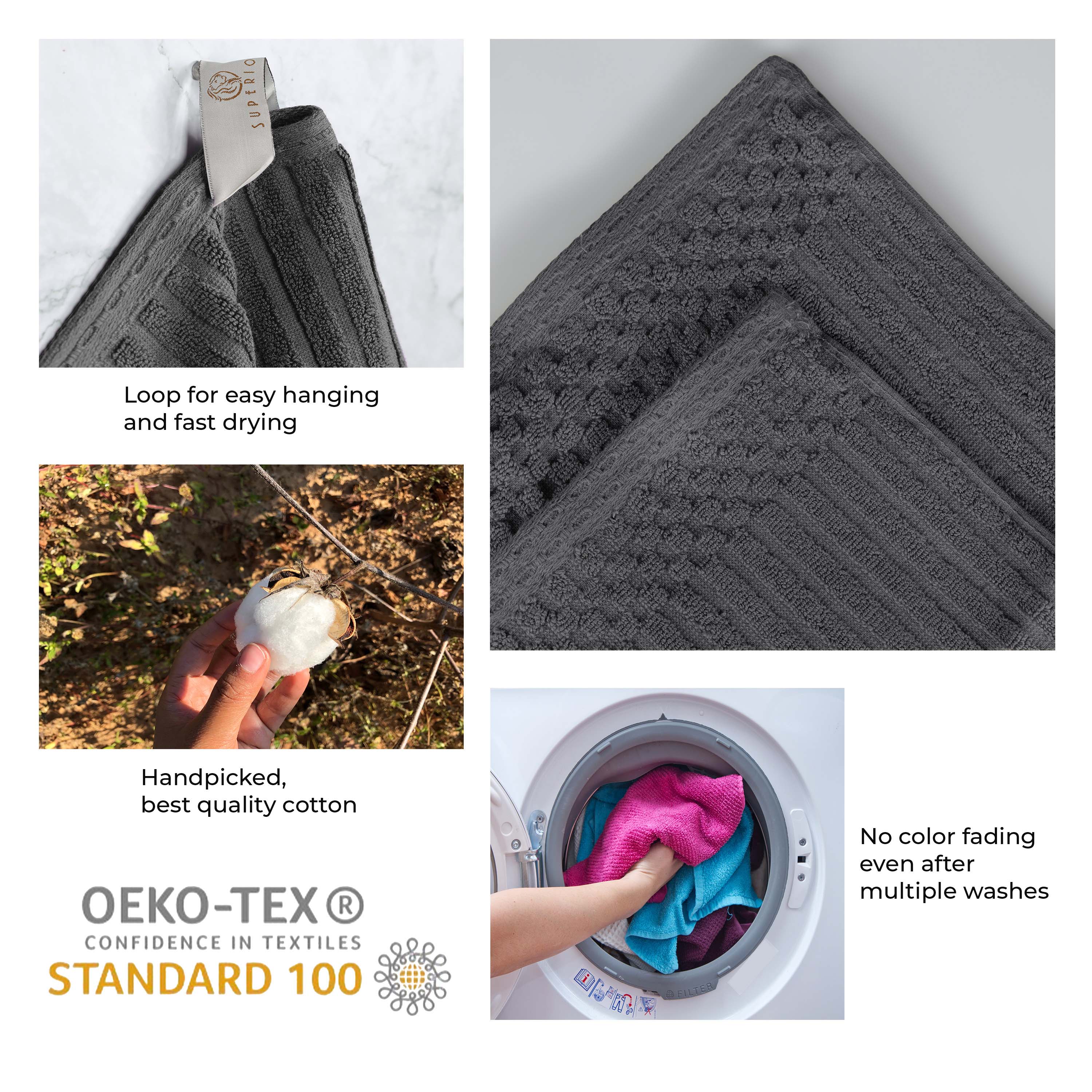 Cotton Ribbed Textured Super Absorbent 2 Piece Bath Towel Set - Blue Nile Mills