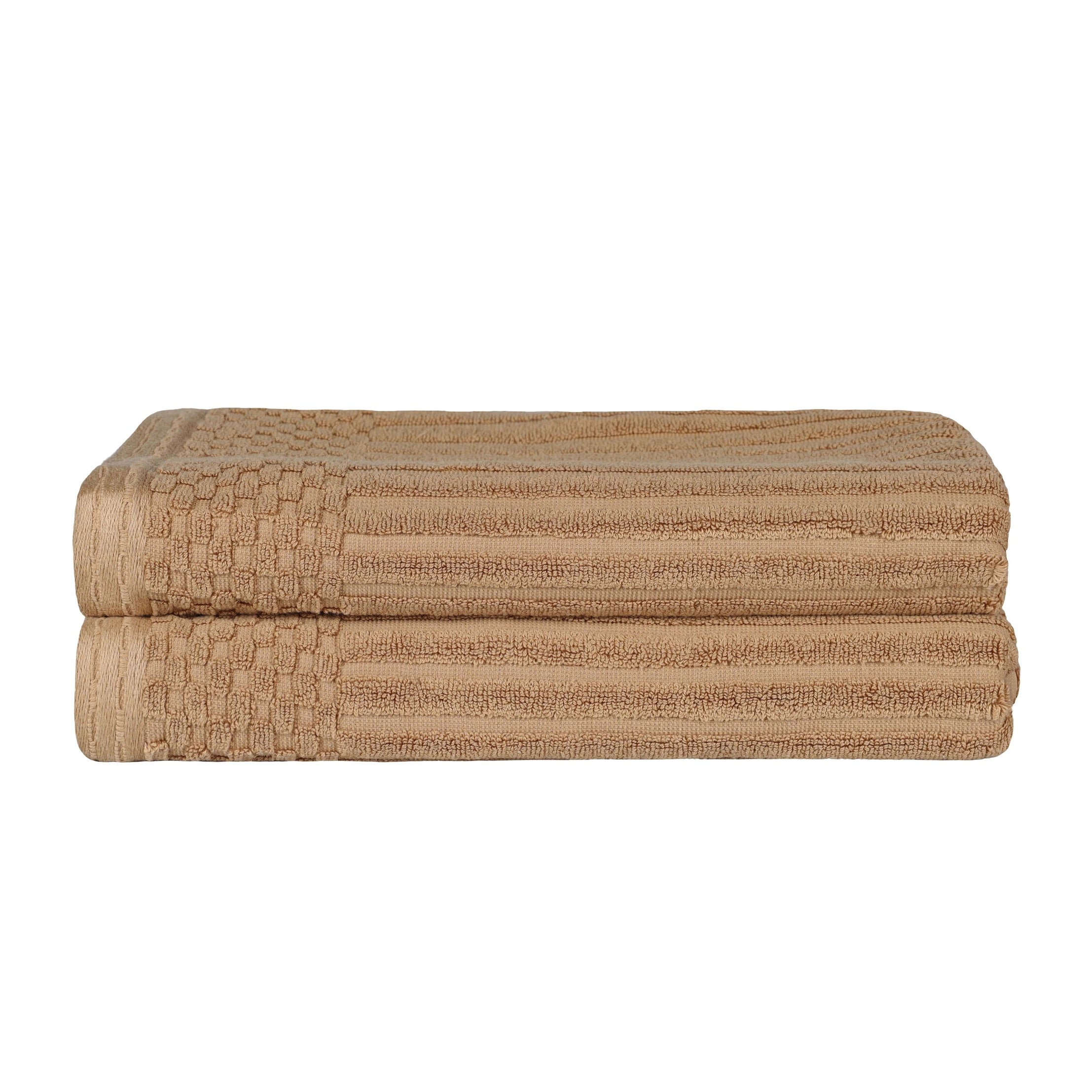 Cotton Ribbed Textured Super Absorbent 2 Piece Bath Towel Set - Blue Nile Mills