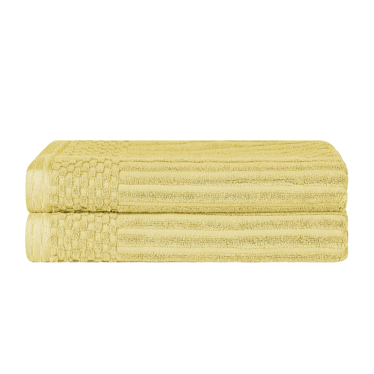 Cotton Ribbed Textured Super Absorbent 2 Piece Bath Towel Set - Blue Nile Mills