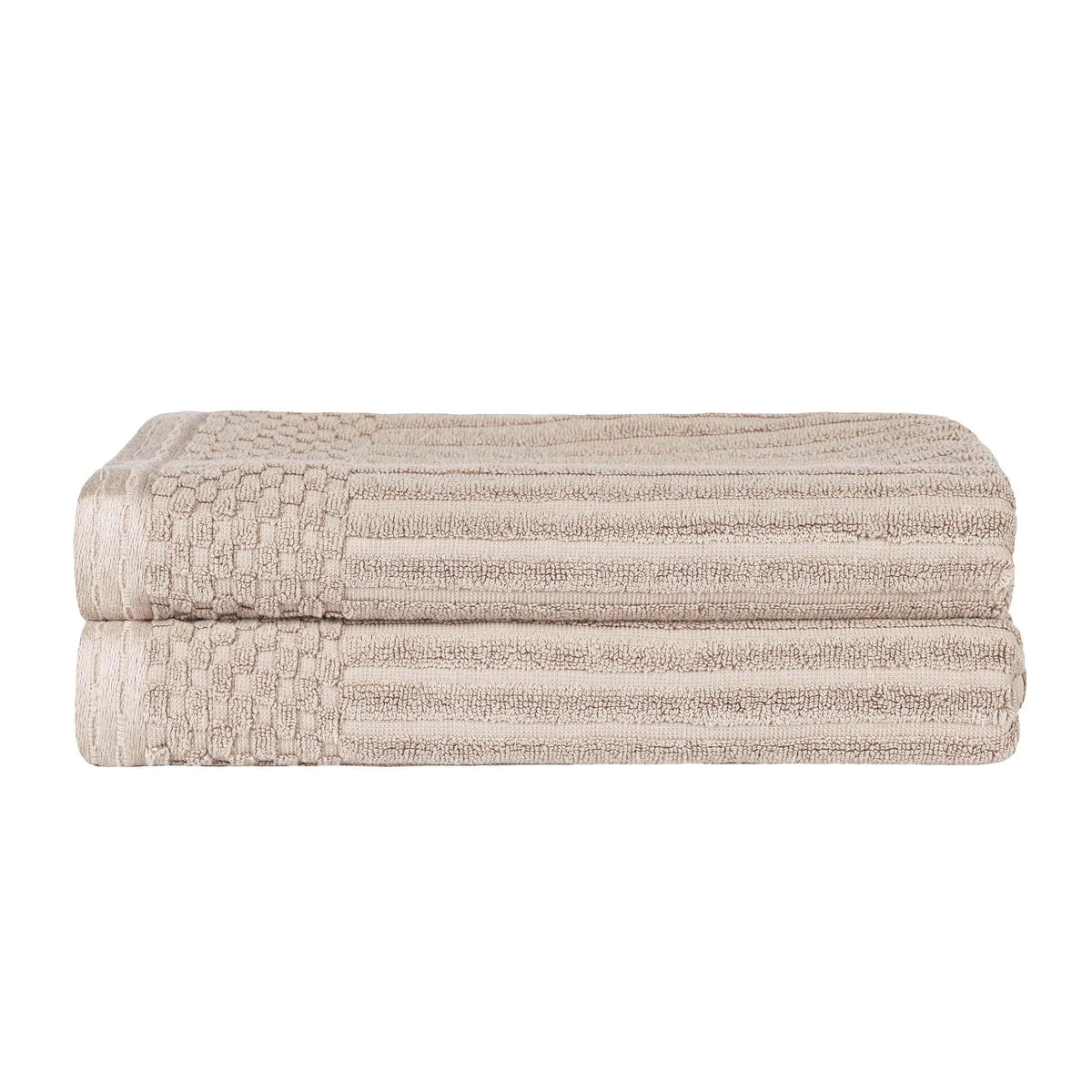 Cotton Ribbed Textured Super Absorbent 2 Piece Bath Towel Set - Blue Nile Mills