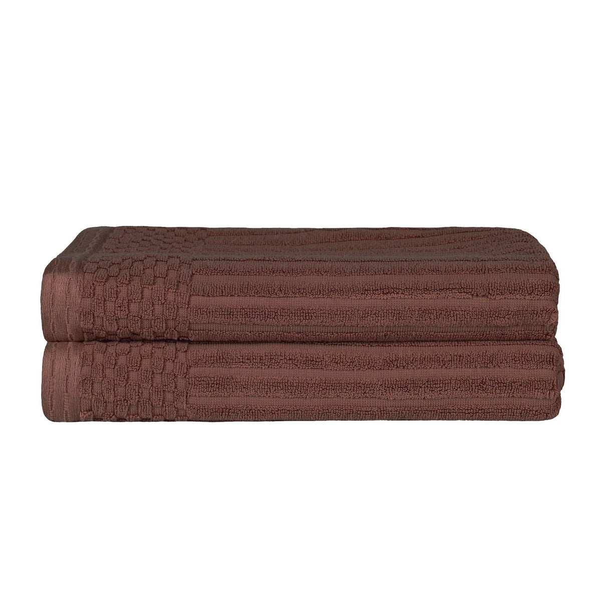 Cotton Ribbed Textured Super Absorbent 2 Piece Bath Towel Set - Blue Nile Mills