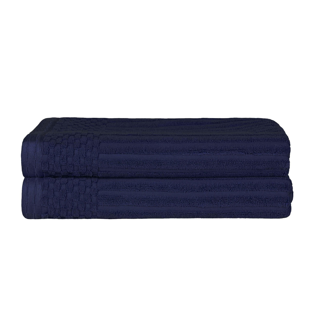 Cotton Ribbed Textured Super Absorbent 2 Piece Bath Towel Set - Blue Nile Mills