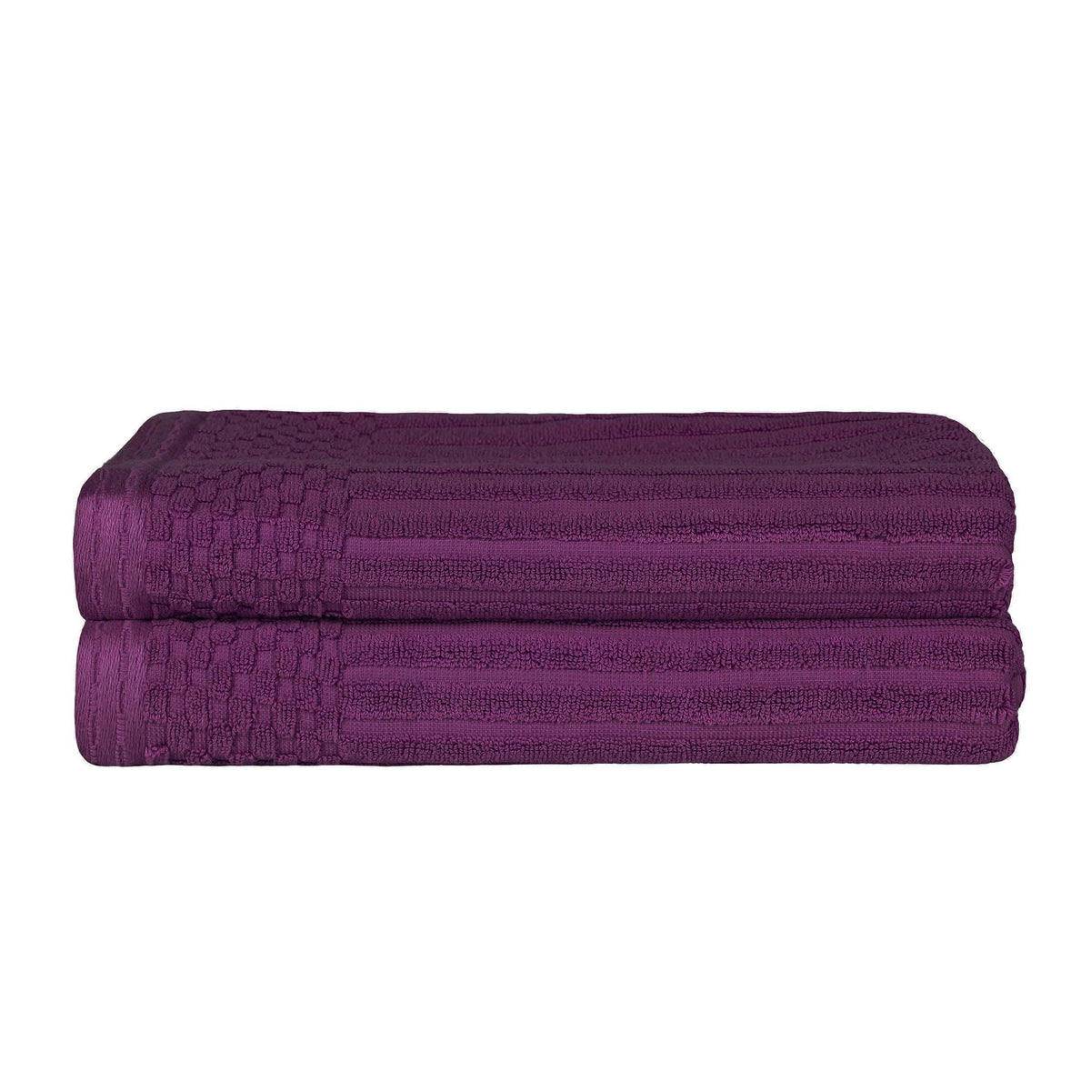 Cotton Ribbed Textured Super Absorbent 2 Piece Bath Towel Set - Blue Nile Mills