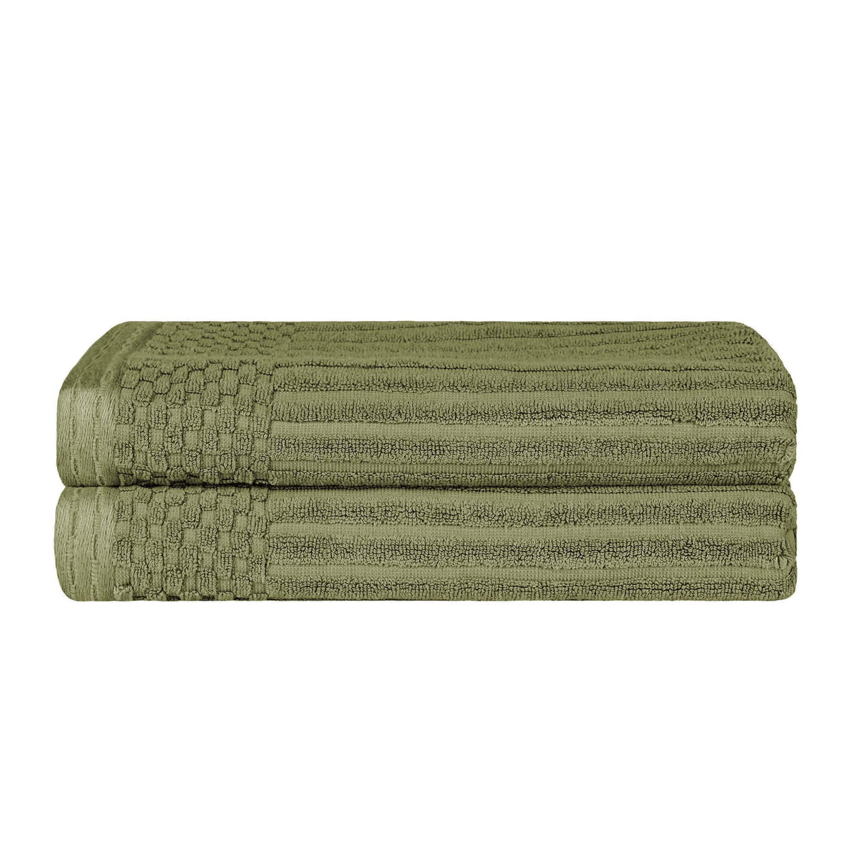 Cotton Ribbed Textured Super Absorbent 2 Piece Bath Towel Set - Blue Nile Mills
