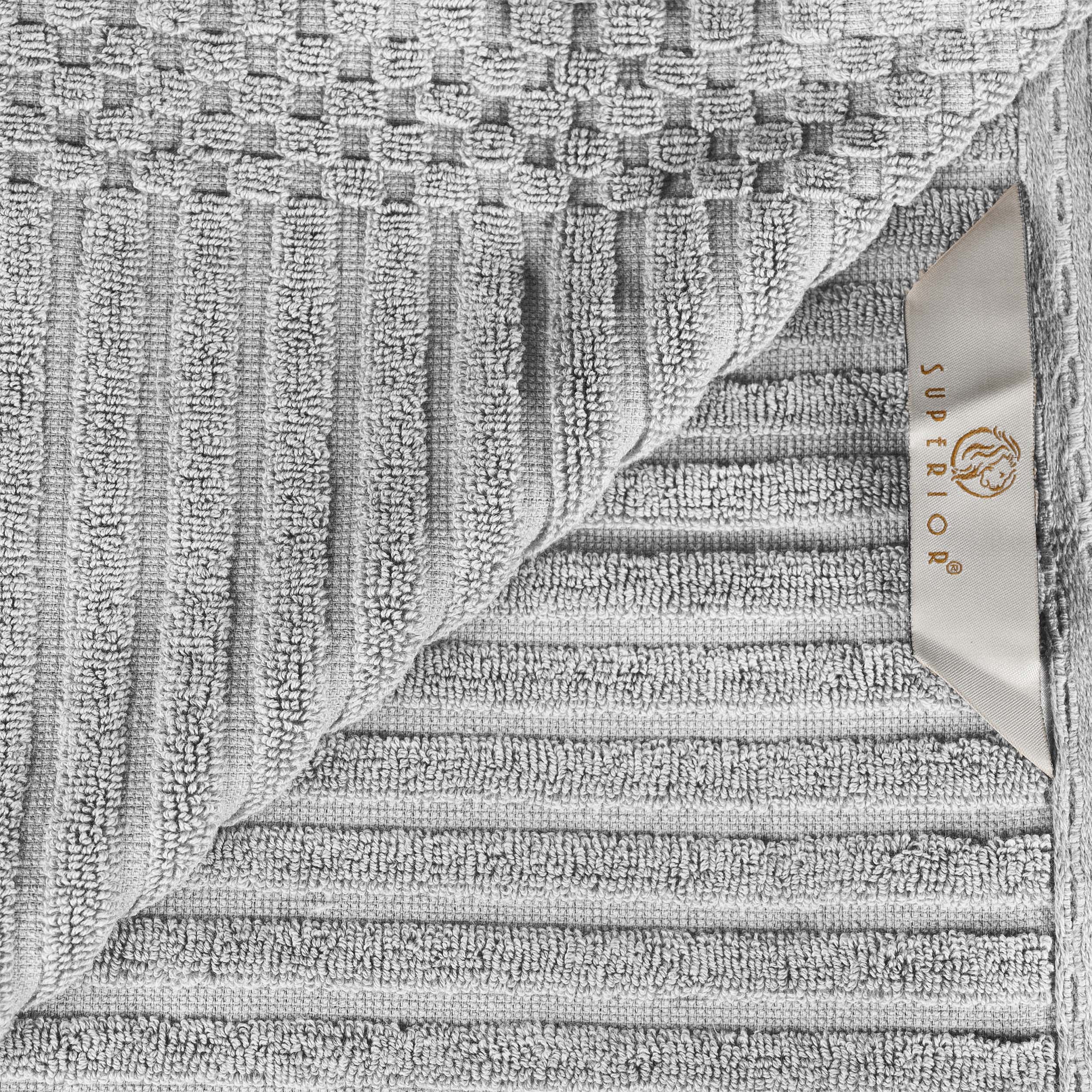 Cotton Ribbed Textured Super Absorbent 2 Piece Bath Towel Set - Blue Nile Mills