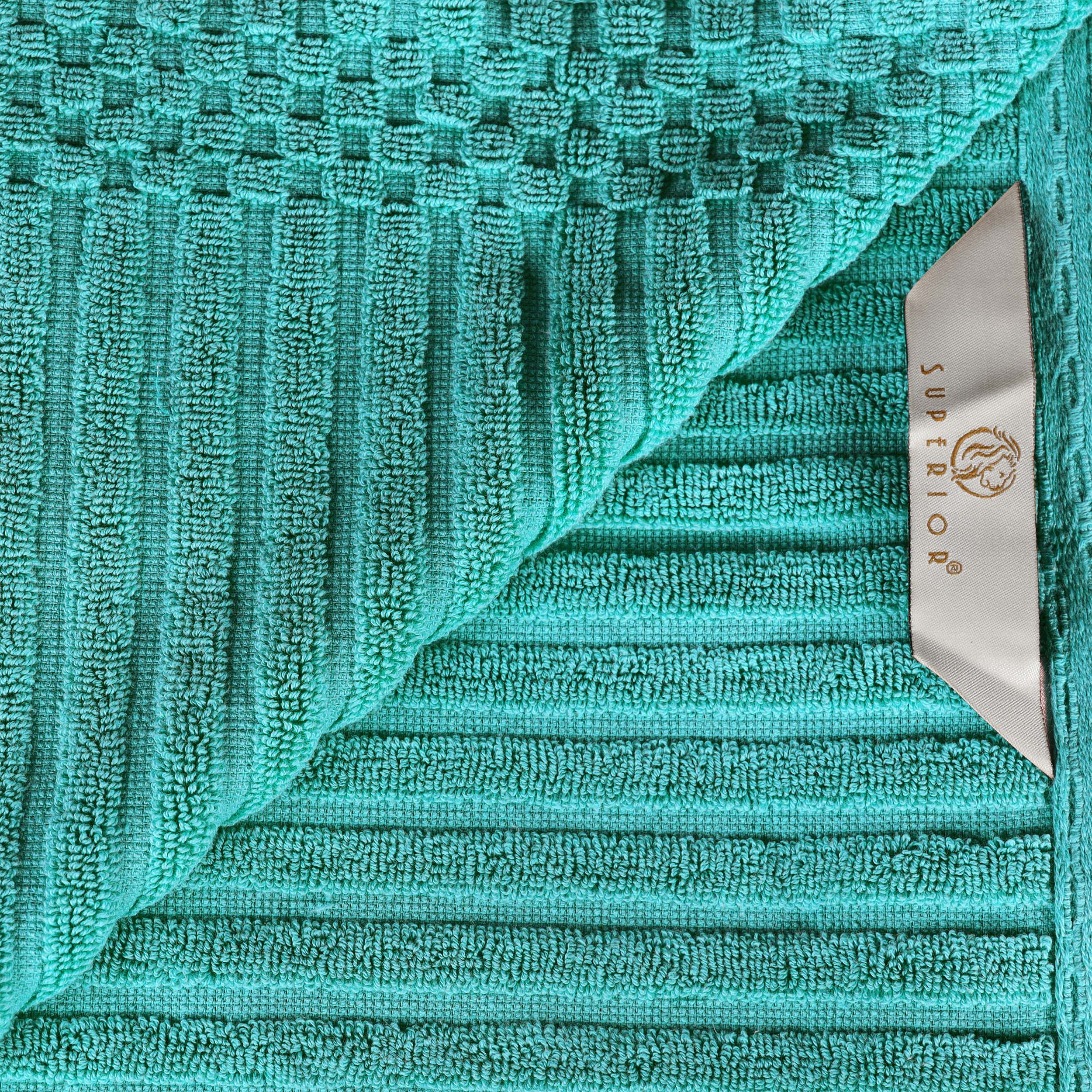 Cotton Ribbed Textured Super Absorbent 2 Piece Bath Towel Set - Blue Nile Mills