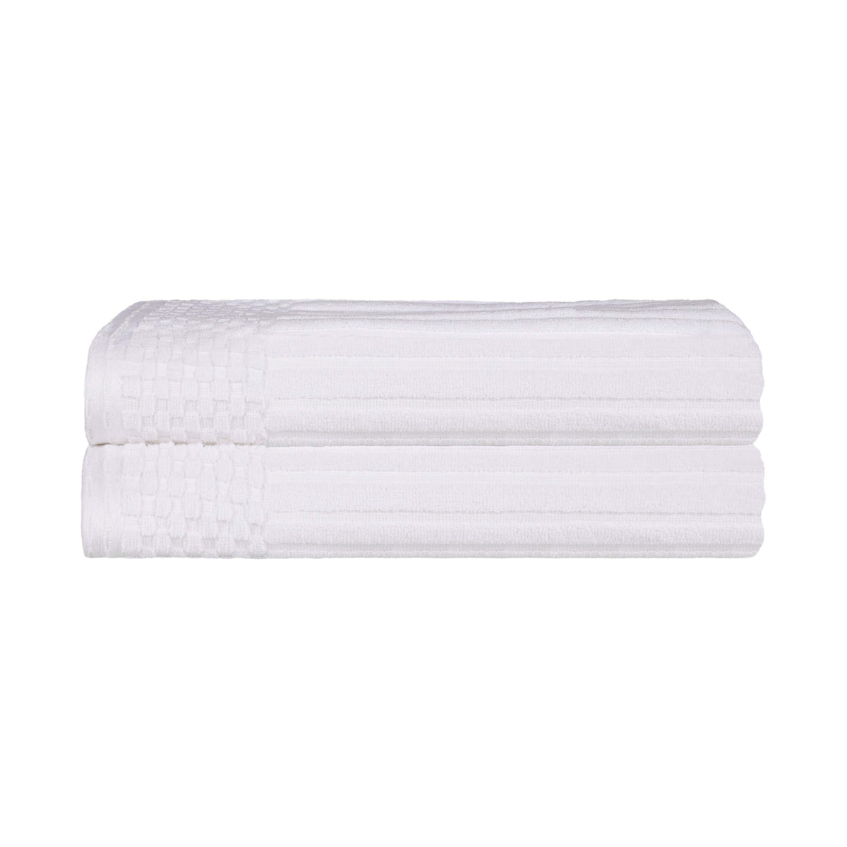 Cotton Ribbed Textured Super Absorbent 2 Piece Bath Towel Set - Blue Nile Mills