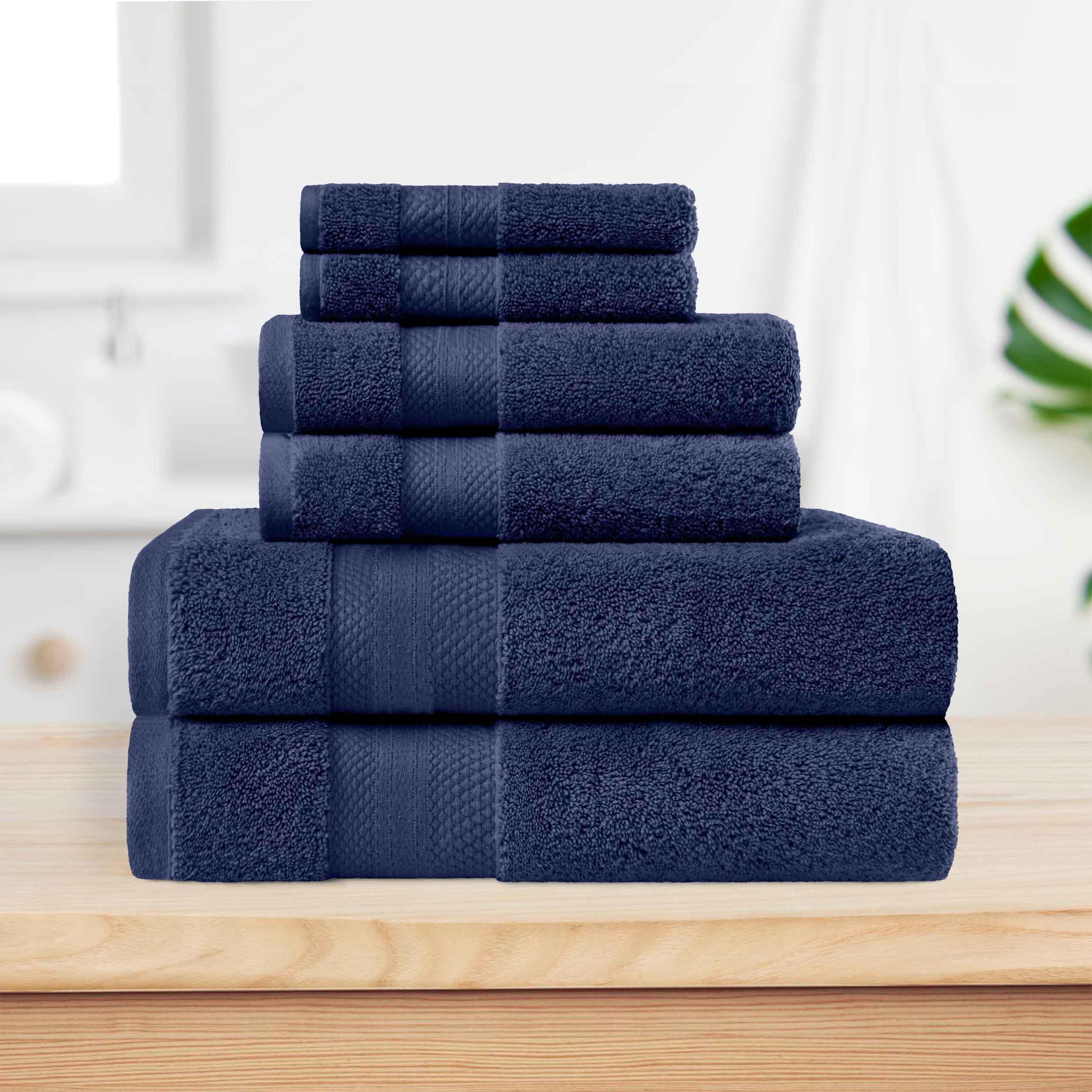 Turkish Cotton Solid 6 Piece Towel Set - Blue Nile Mills