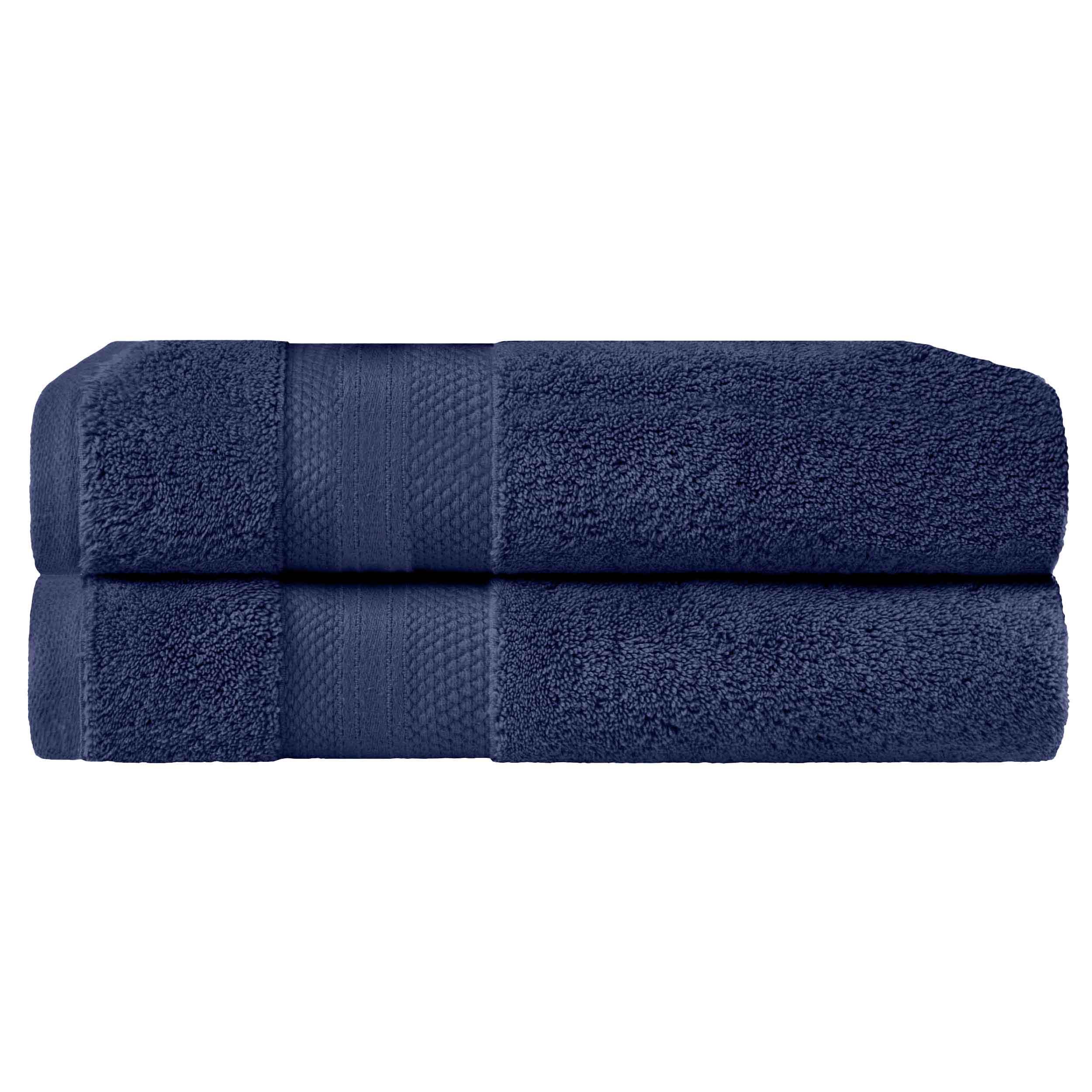 Turkish Cotton Absorbent Ultra-Plush Solid 2 Piece Bath Sheet Set - Blue Nile Mills