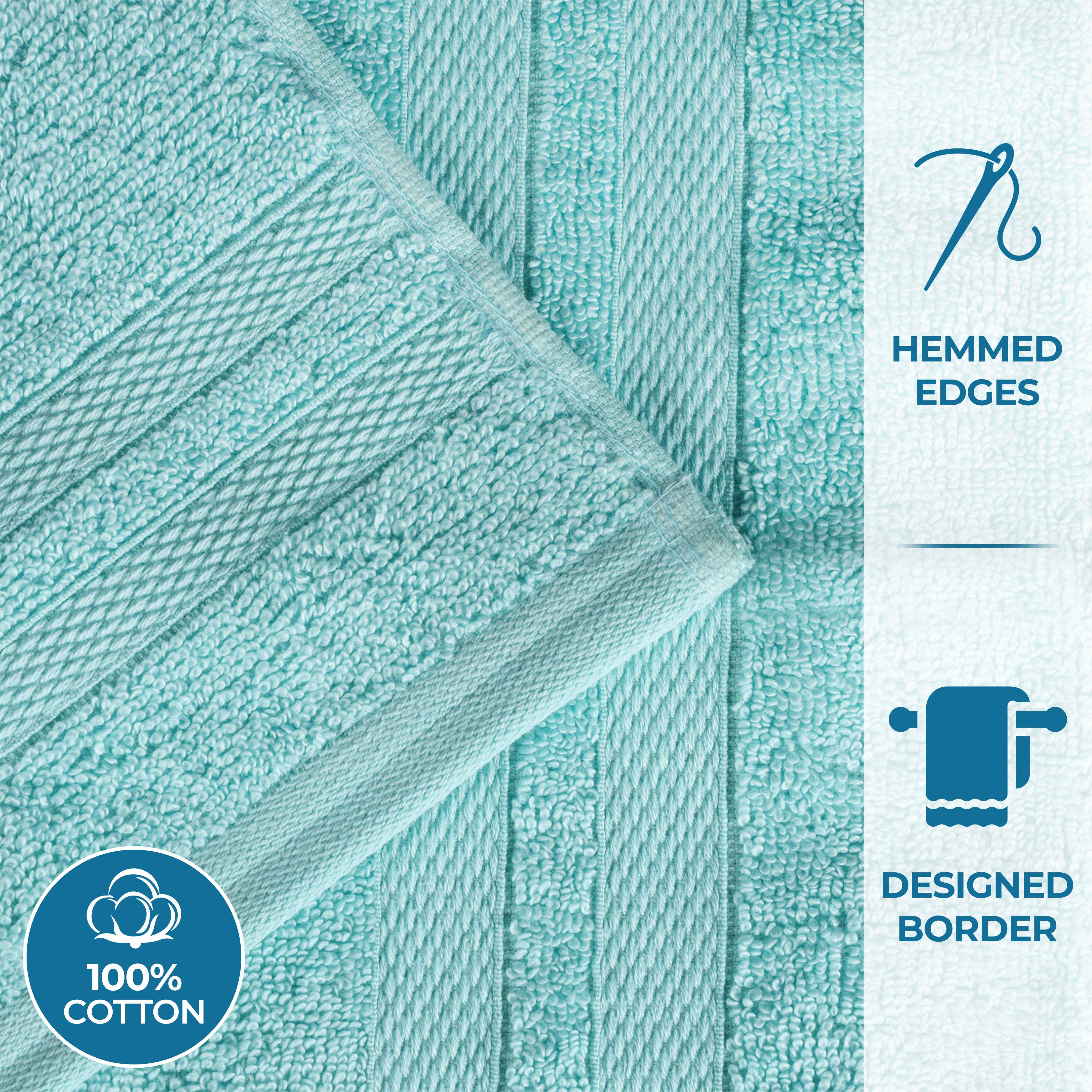 Ultra-Soft Cotton Absorbent Quick-Drying 12 Piece Assorted Towel Set - Blue Nile Mills