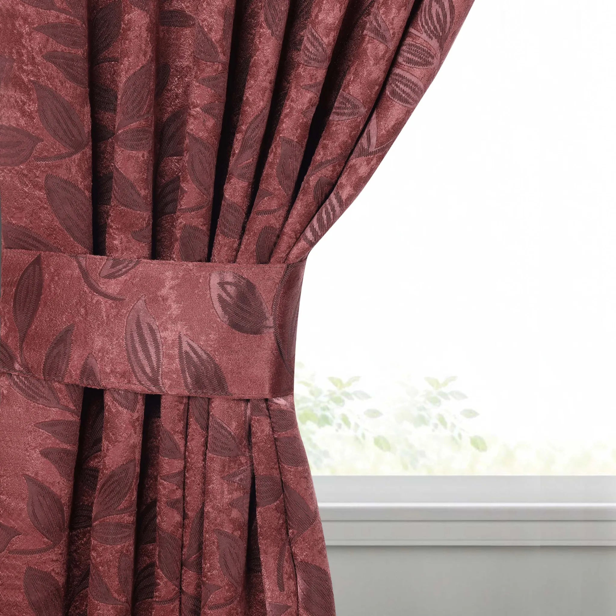 Leaves Machine Room Darkening Blackout Curtains, Set of 2