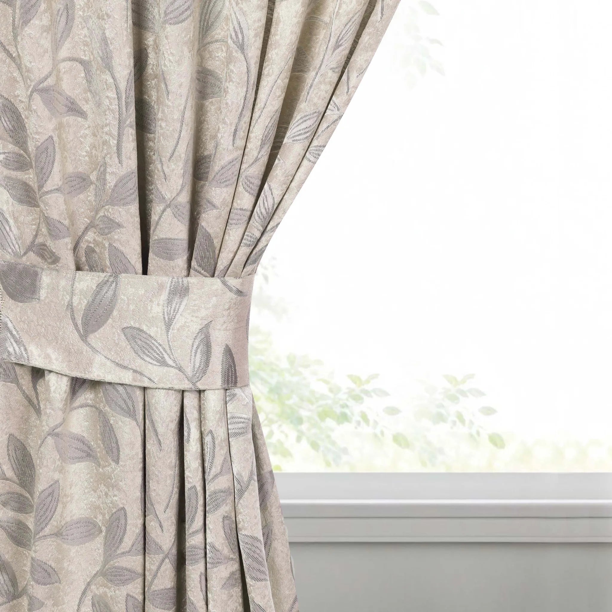 Leaves Machine Room Darkening Blackout Curtains, Set of 2