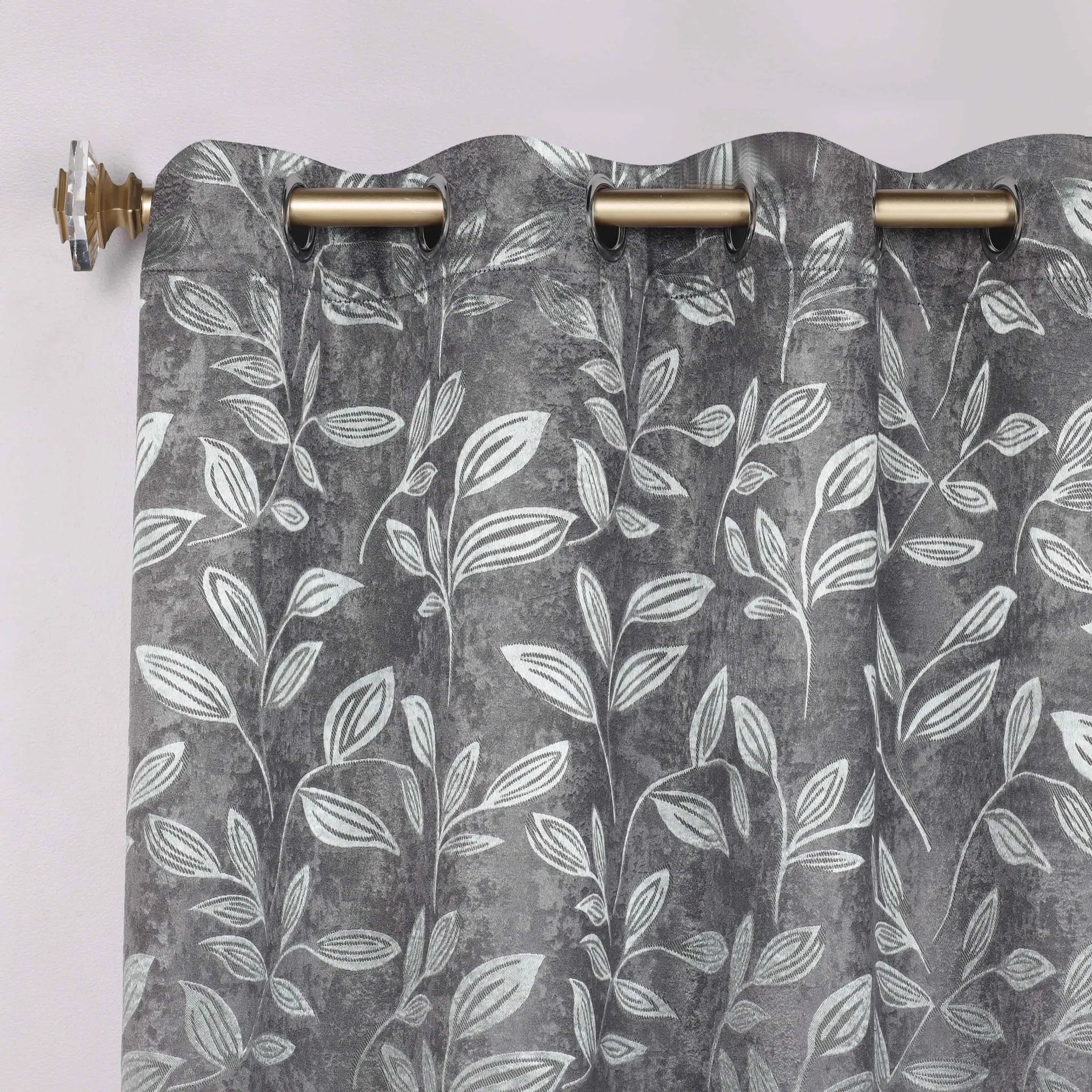 Leaves Machine Room Darkening Blackout Curtains, Set of 2