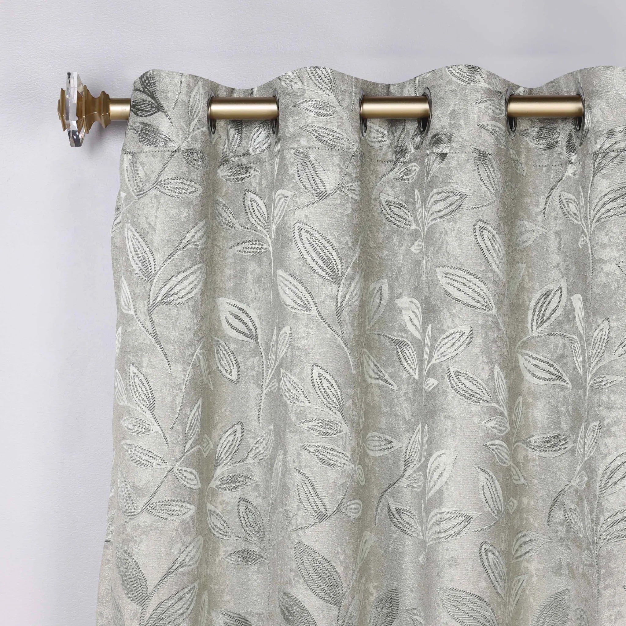Leaves Machine Room Darkening Blackout Curtains, Set of 2