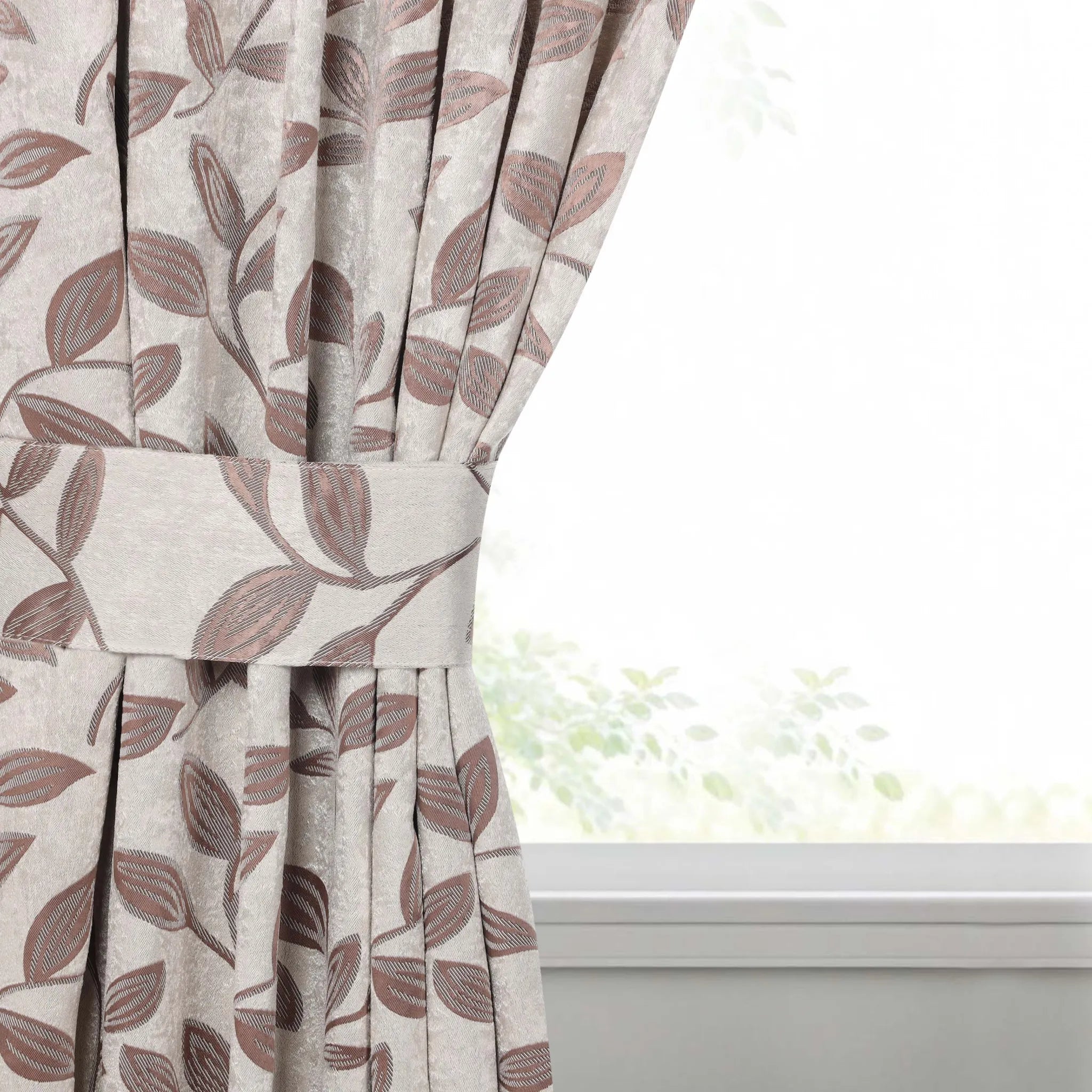 Leaves Machine Room Darkening Blackout Curtains, Set of 2