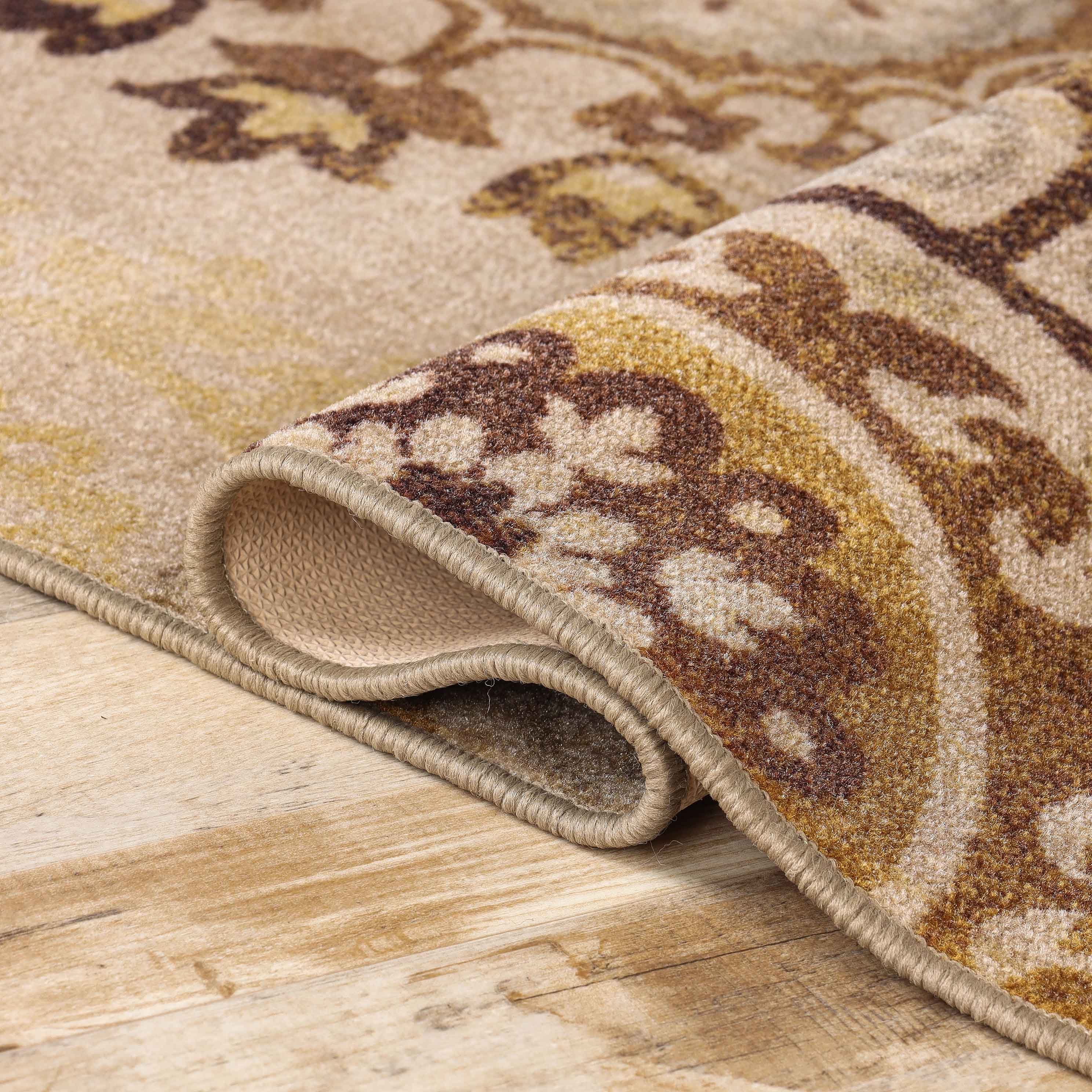 Liena Medallion Non-Slip Washable Indoor Area Rug or Runner - Blue Nile Mills