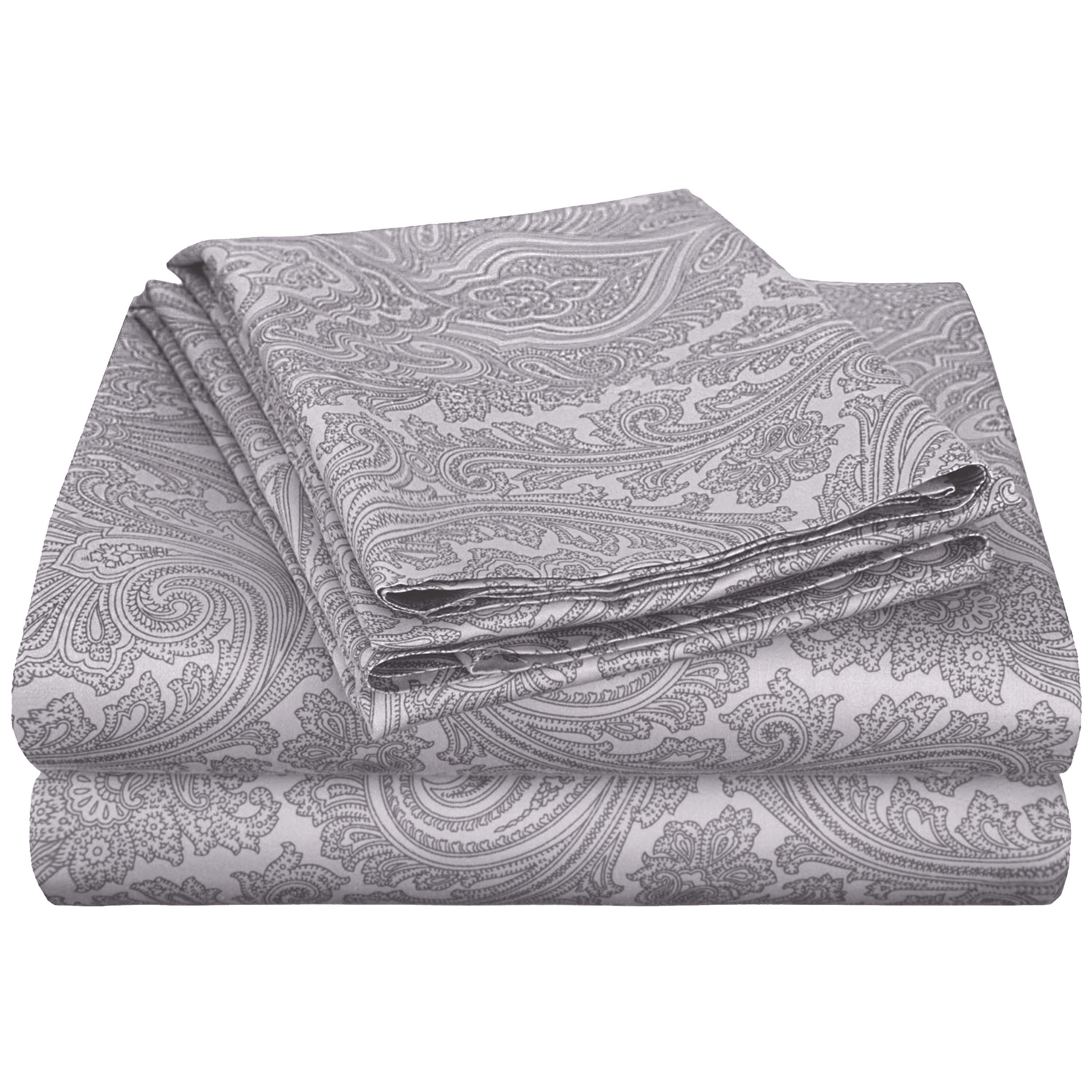 Italian Paisley Cotton Blend 600 Thread Count Deep Pocket Sheet Set - Blue Nile Mills