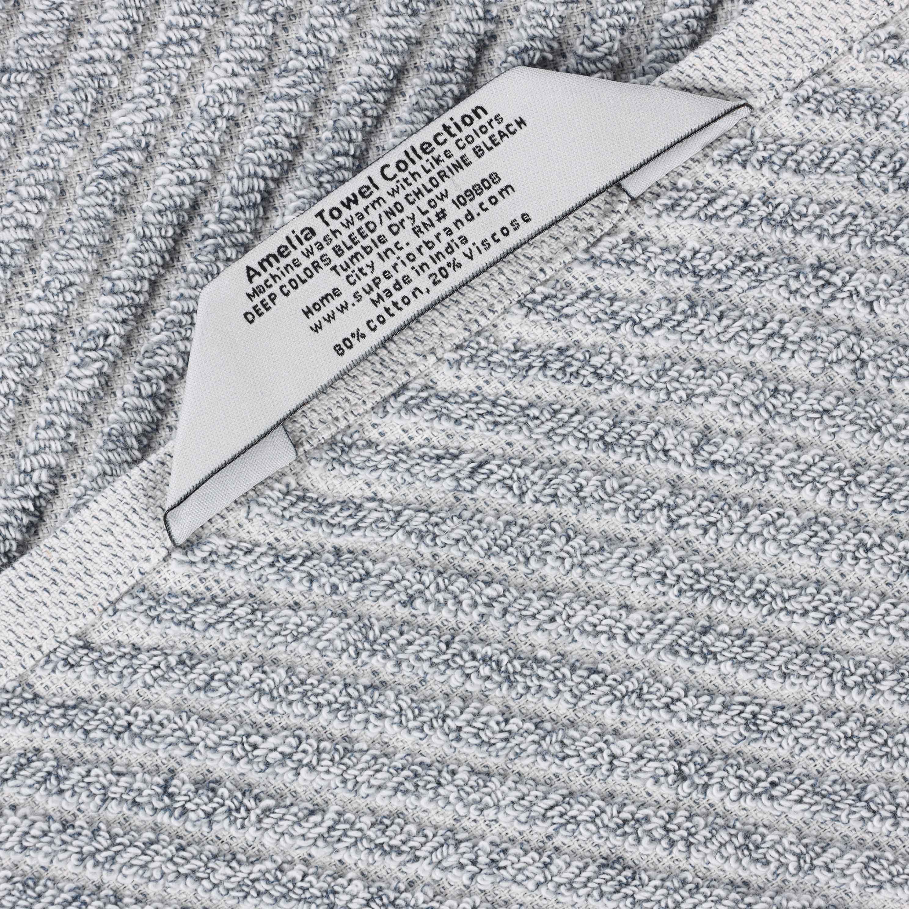 Amelia Cotton Blend Diagonal Stripes Hand Towels, Set of 6 - Blue Nile Mills