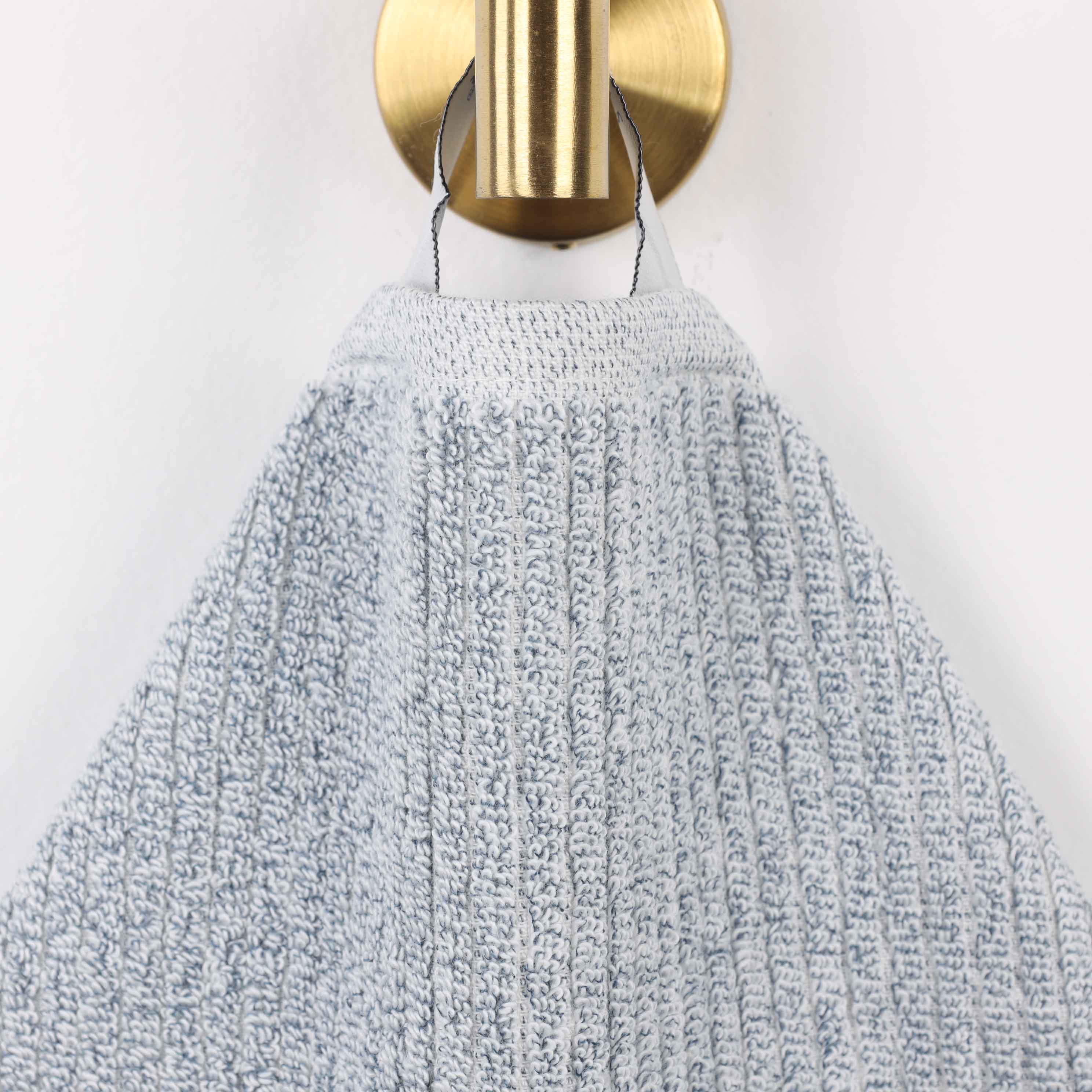 Destin Cotton Blend Solid Ribbed Face Towels Washcloths, Set of 12 - Blue Nile Mills