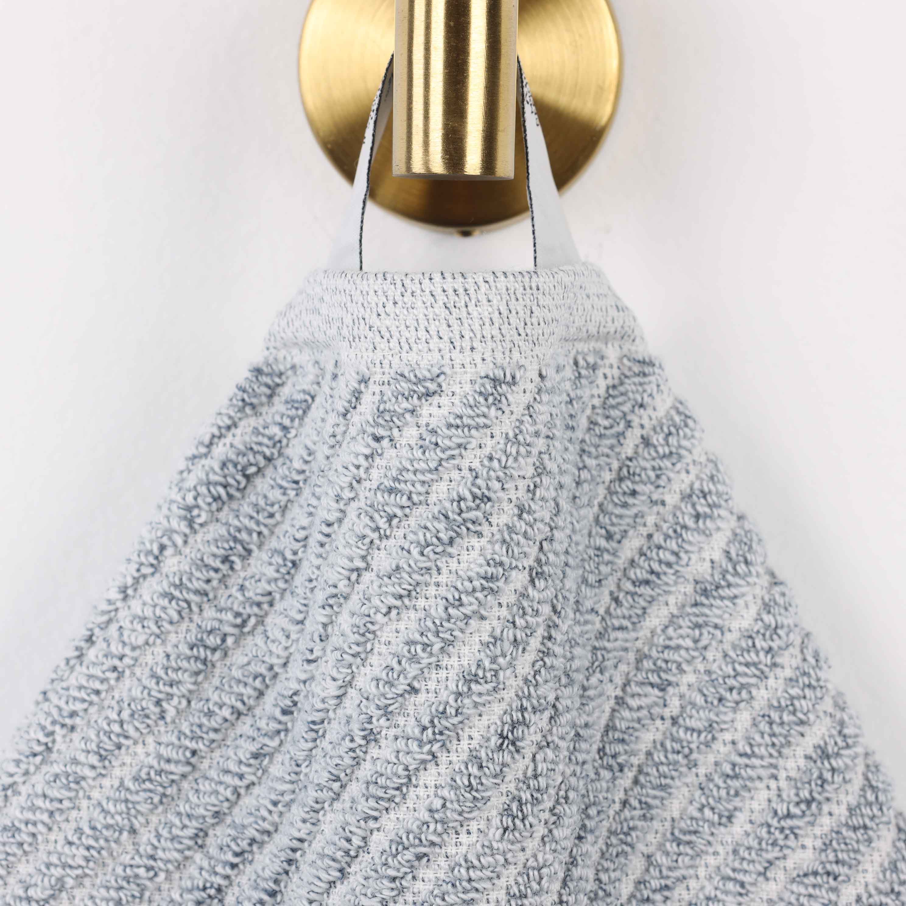 Amelia Cotton Blend Diagonal Stripes Bath Sheets, Set of 2 - Blue Nile Mills