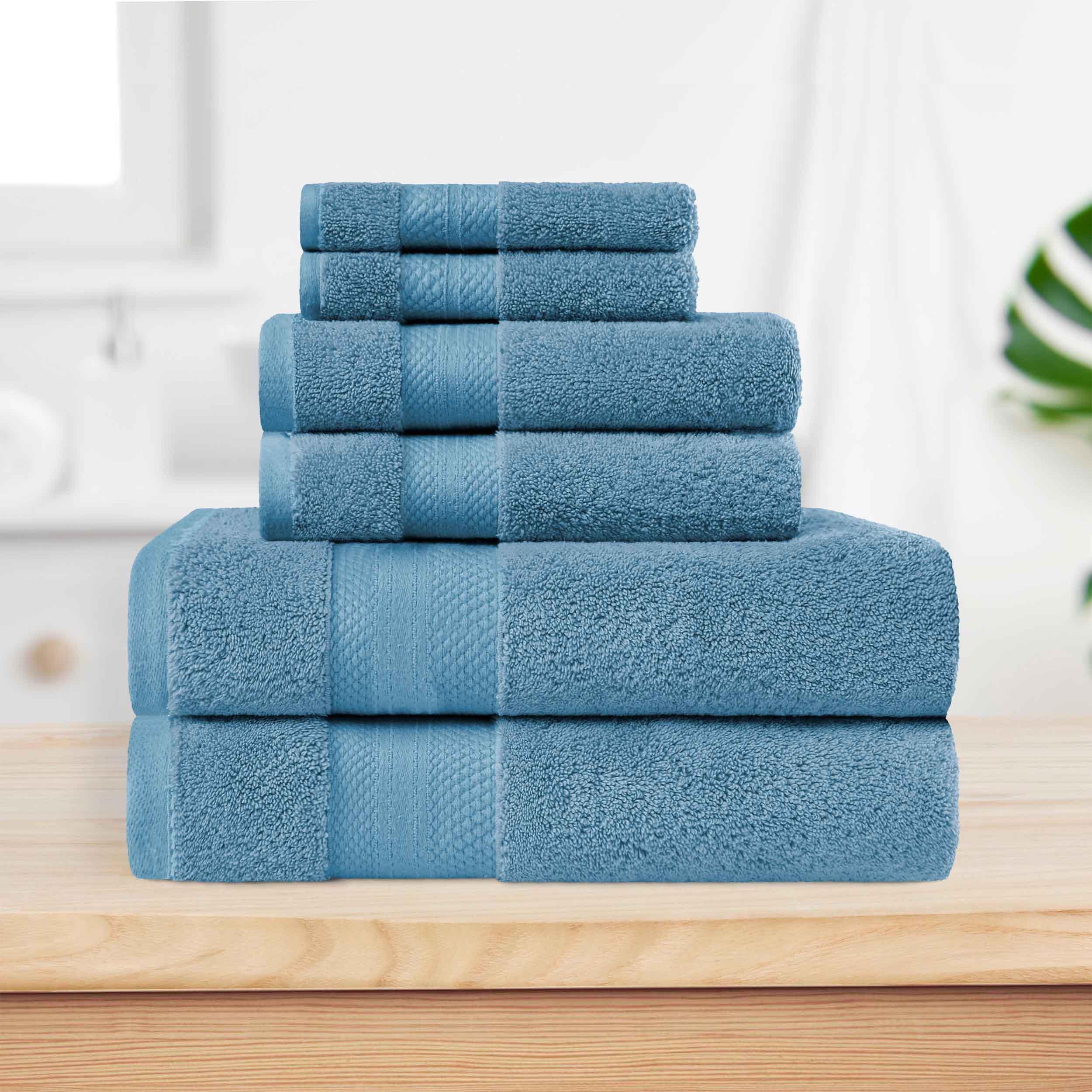 Turkish Cotton Solid 6 Piece Towel Set - Blue Nile Mills