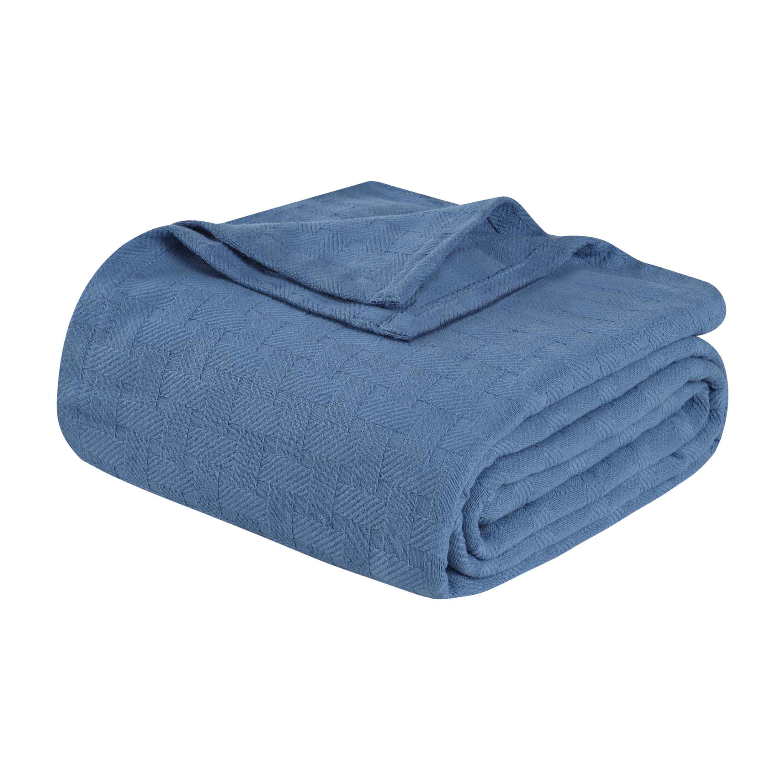 Basketweave All Season Cotton Bed Blanket - Blue Nile Mills