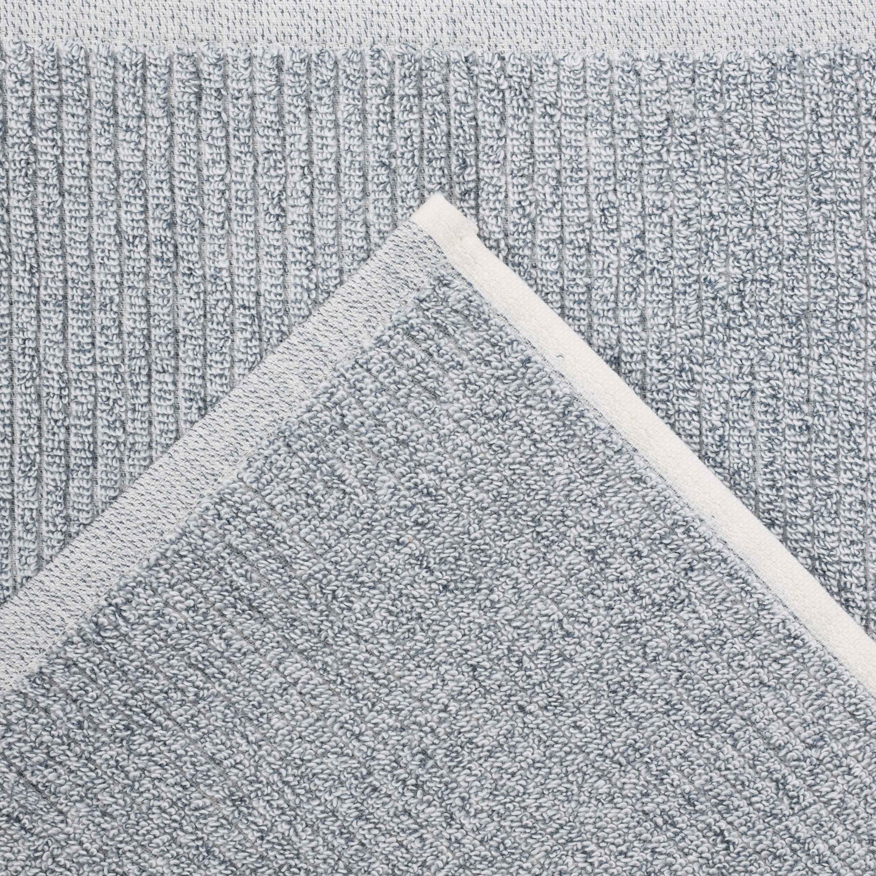 Destin Cotton Blend Solid Ribbed Face Towels Washcloths, Set of 12 - Blue Nile Mills