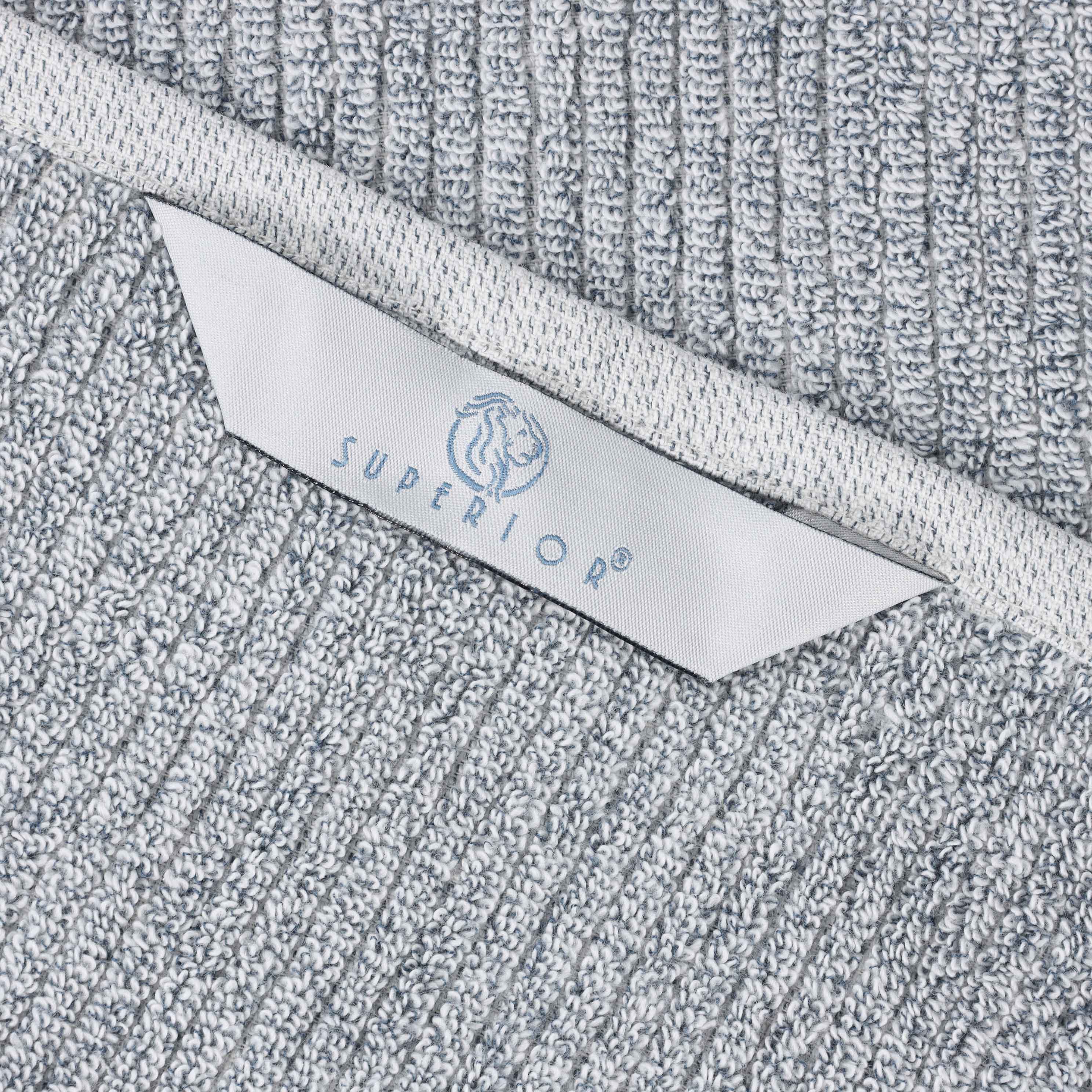 Destin Cotton Blend Solid Ribbed Face Towels Washcloths, Set of 12 - Blue Nile Mills