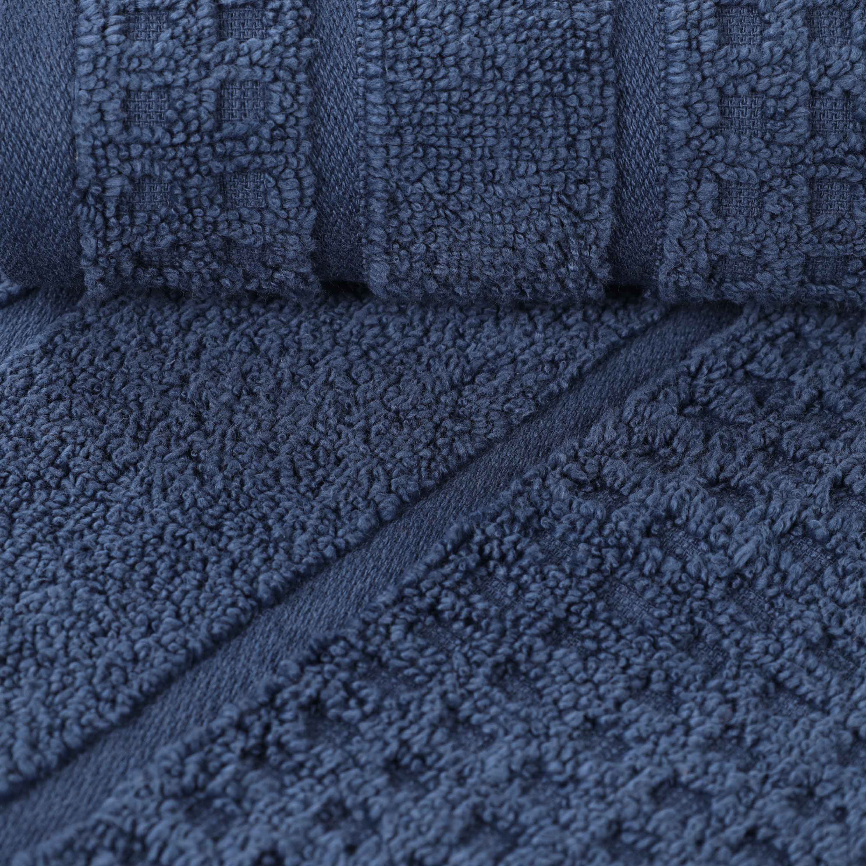 Zero Twist Cotton Waffle Honeycomb Soft Absorbent Bath Towel Set of 3 - Blue Nile Mills