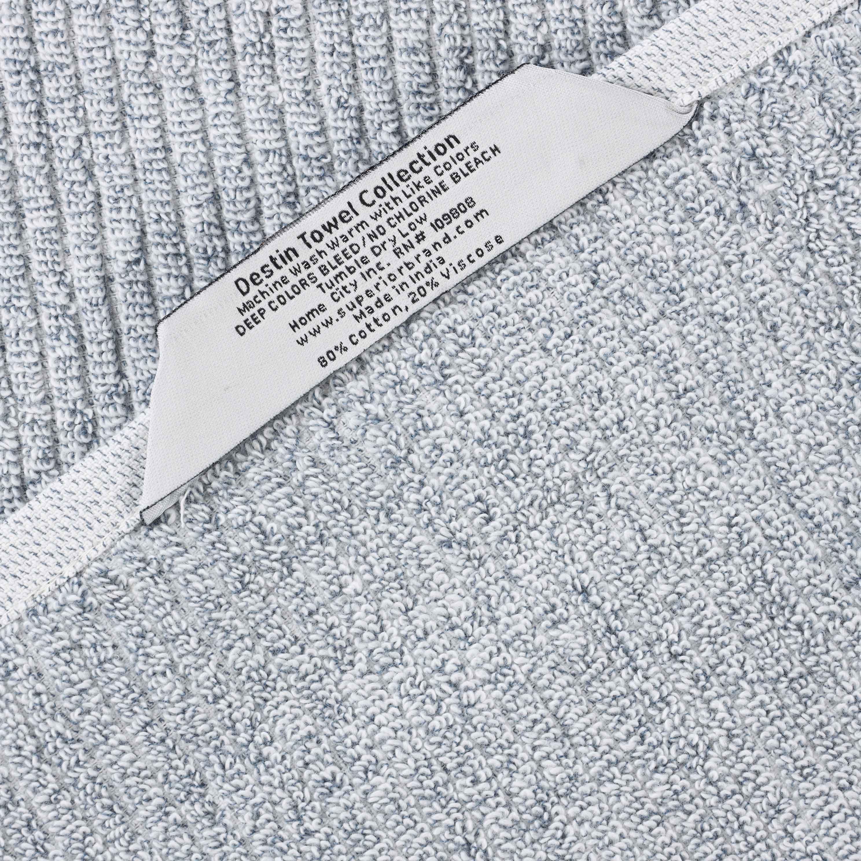 Destin Cotton Blend Solid Ribbed Design Bath Towels, Set of 2 - Blue Nile Mills