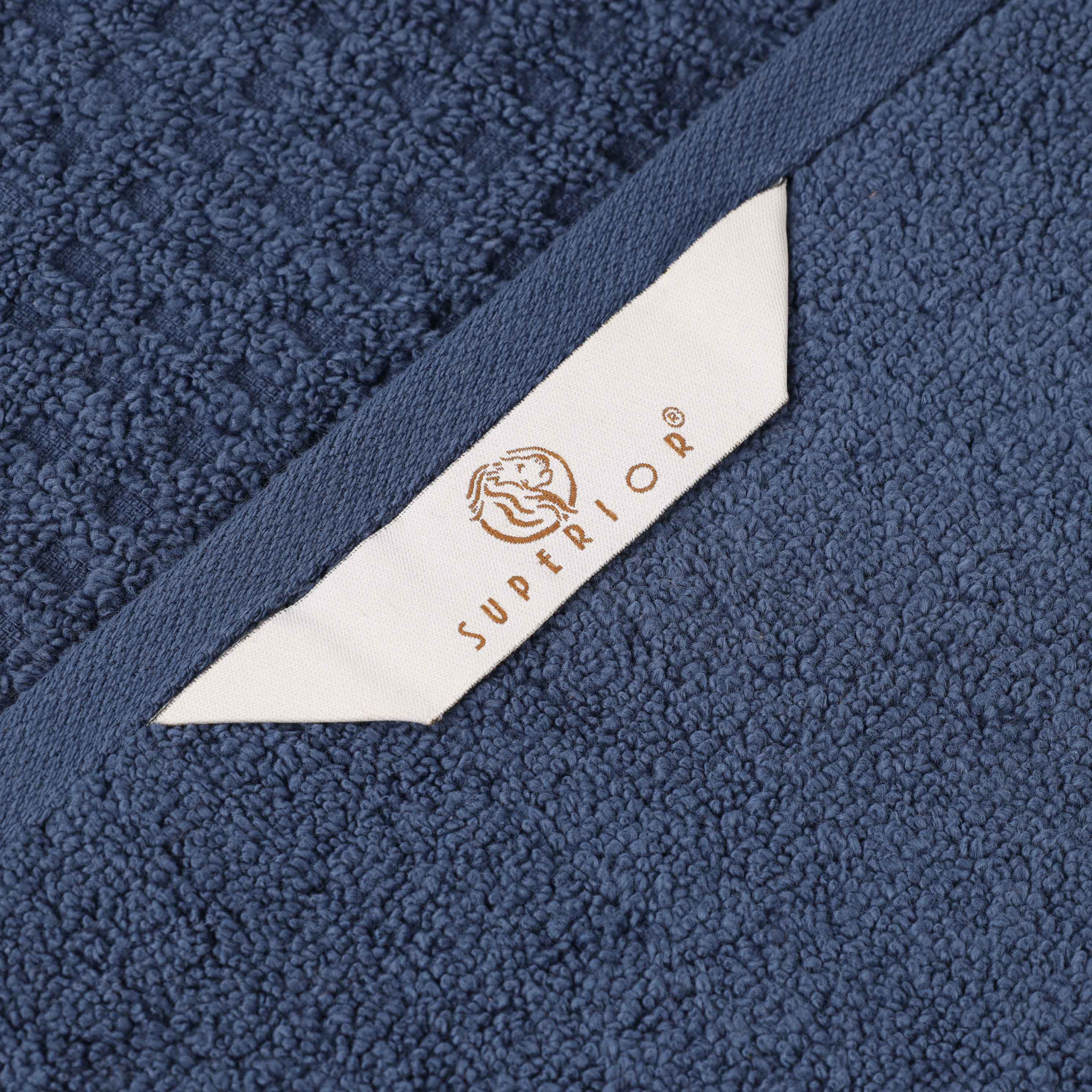 Zero Twist Cotton Waffle Honeycomb Soft Absorbent 12-Piece Towel Set - Blue Nile Mills