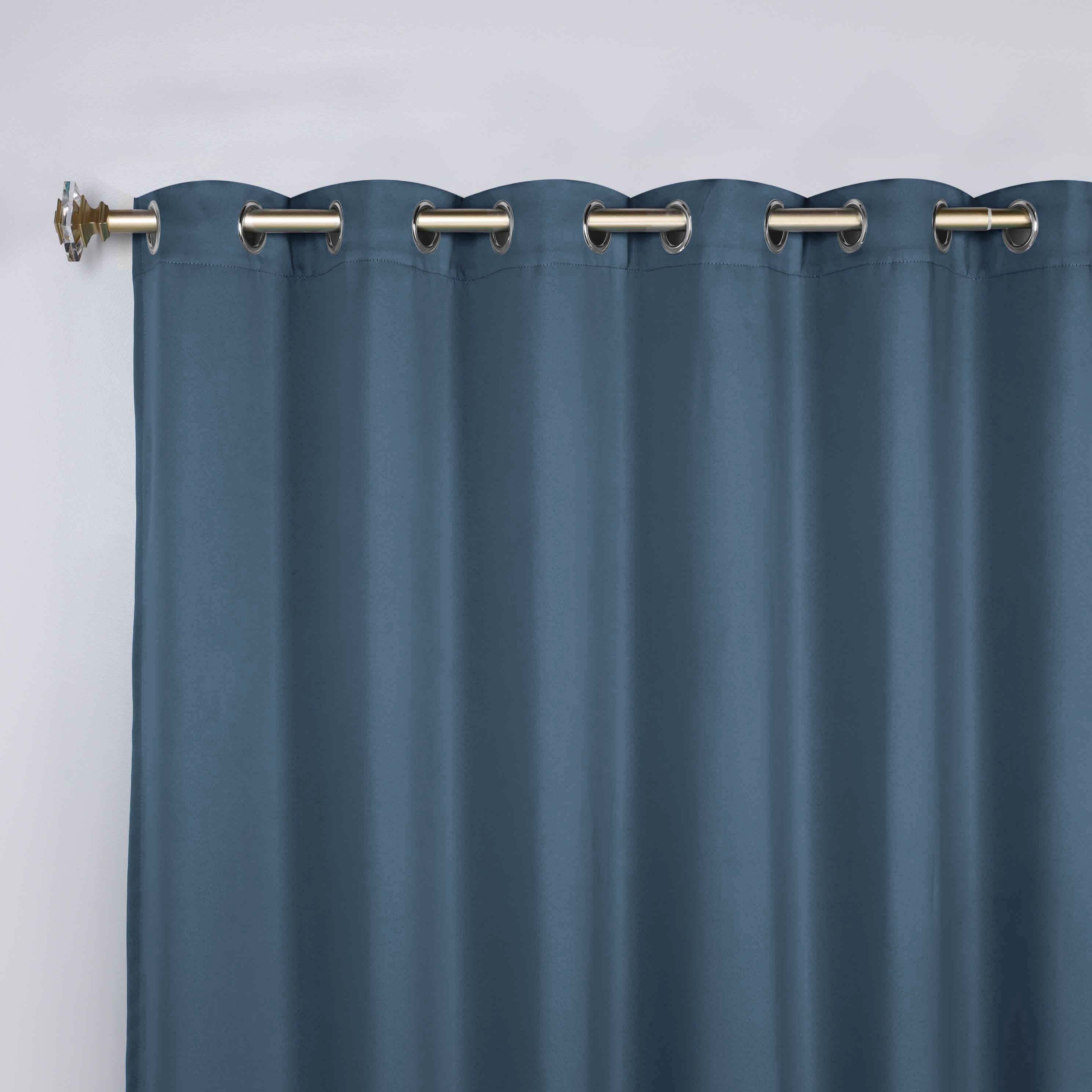 Solid Machine Washable Room Darkening Blackout Curtains, Set of 2 - Blue Nile Mills