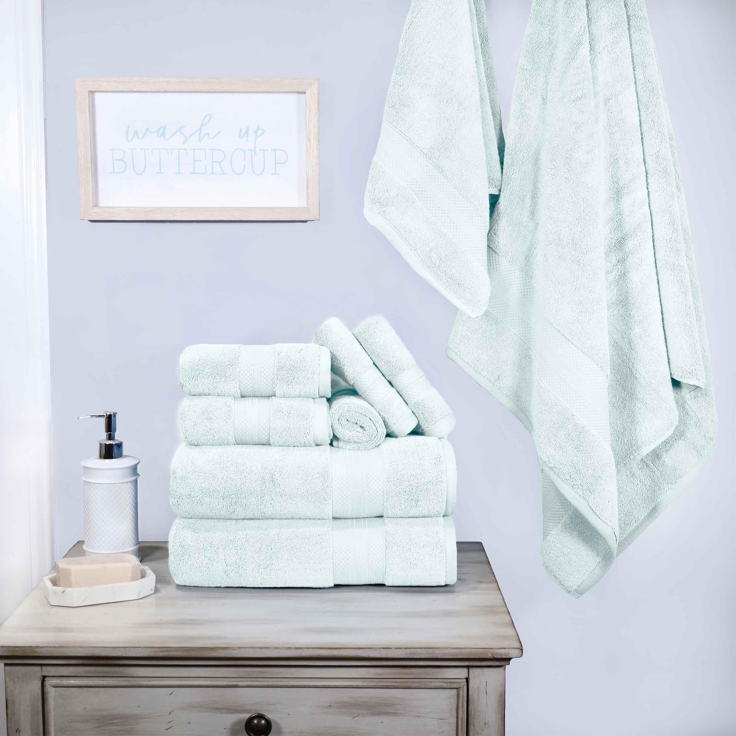 Turkish Cotton Highly Absorbent Solid 9 Piece Ultra-Plush Towel Set - Blue Nile Mills