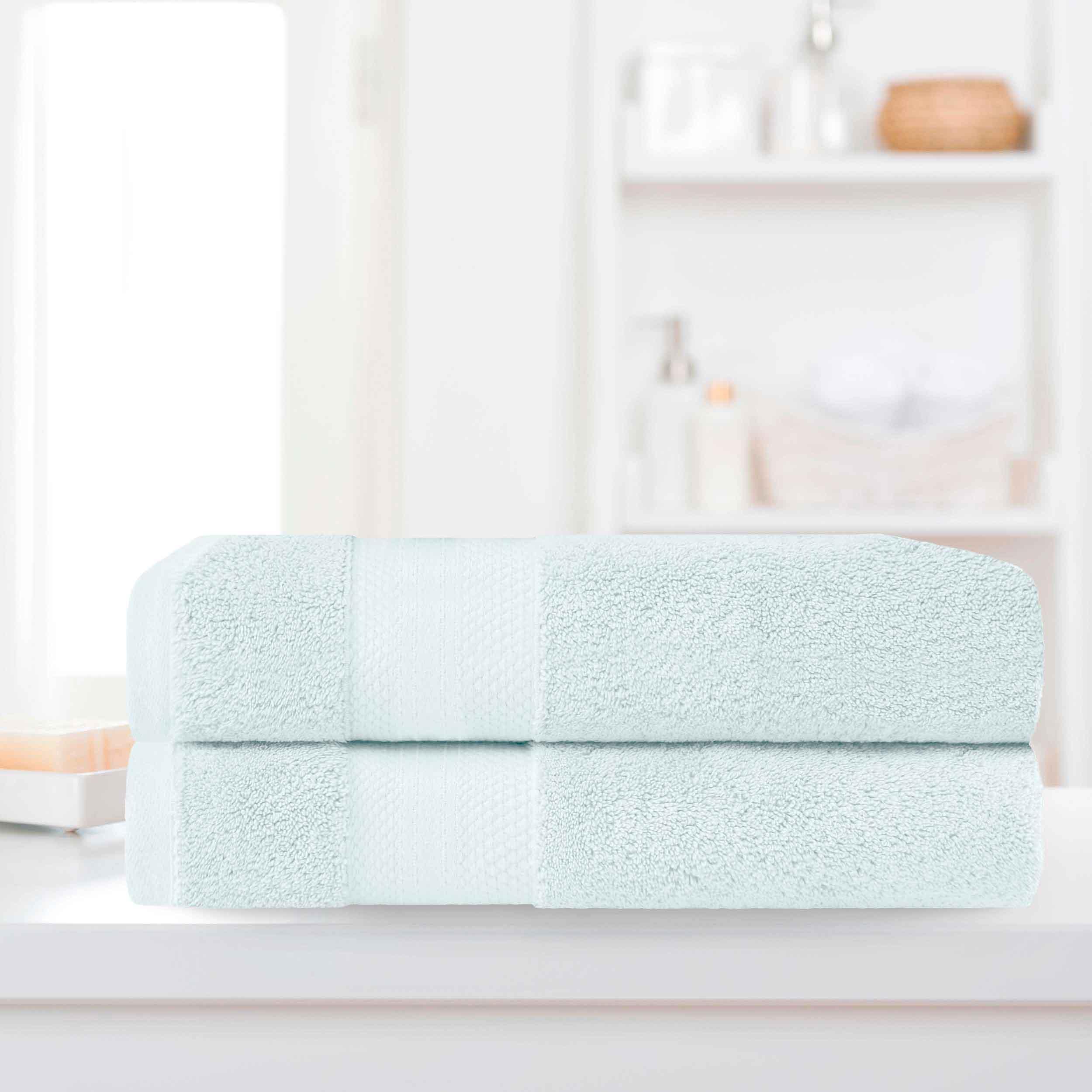 Turkish Cotton Absorbent Ultra-Plush Solid 2 Piece Bath Sheet Set - Blue Nile Mills
