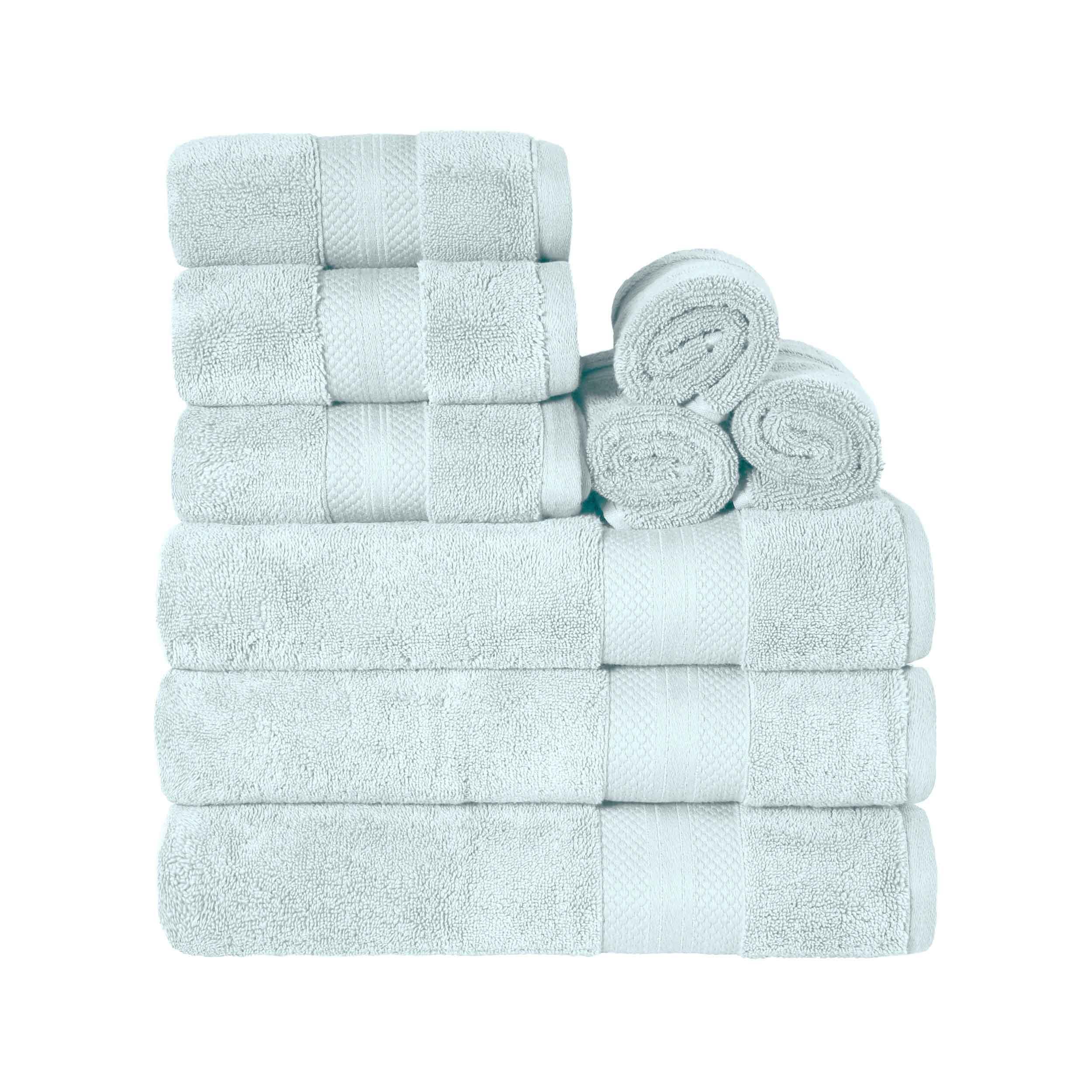 Turkish Cotton Highly Absorbent Solid 9 Piece Ultra-Plush Towel Set - Blue Nile Mills