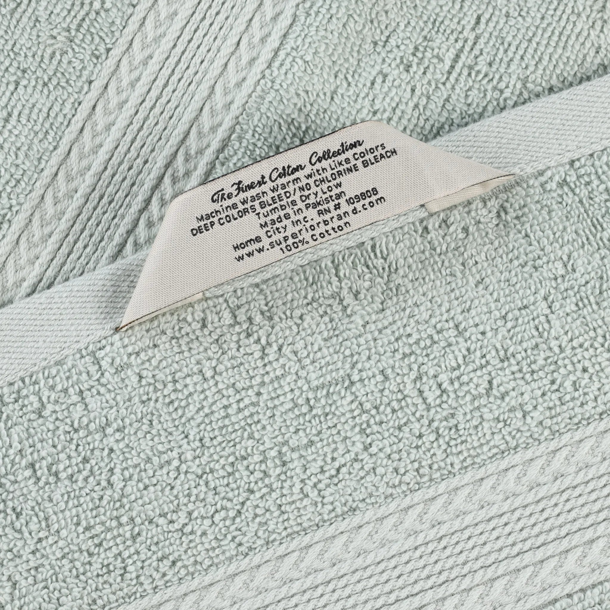 Cotton Eco-Friendly 12-Piece Solid Face Towel Set - Blue Nile Mills