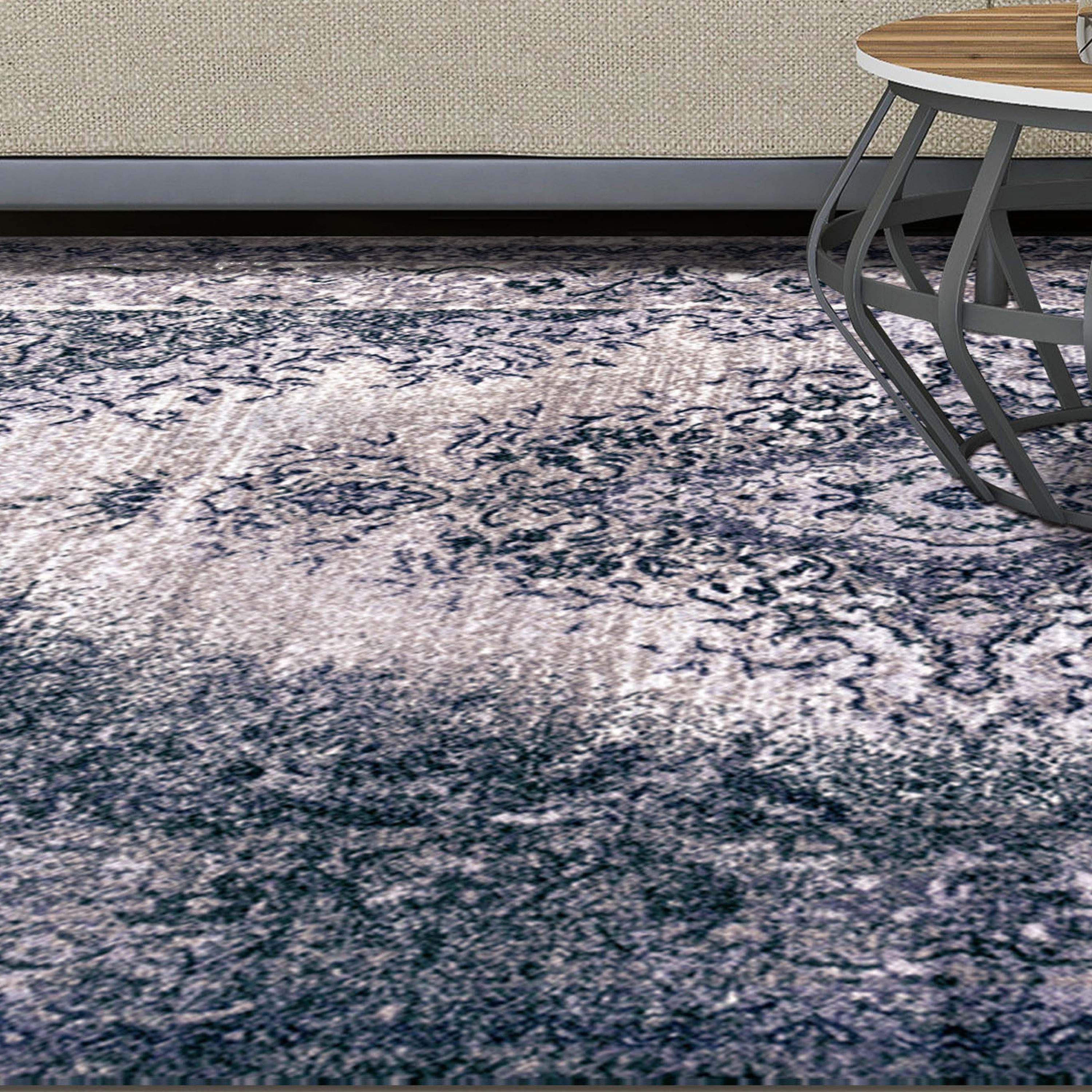 Eldwin Medallion Non-Slip Indoor Washable Area Rug - Blue Nile Mills