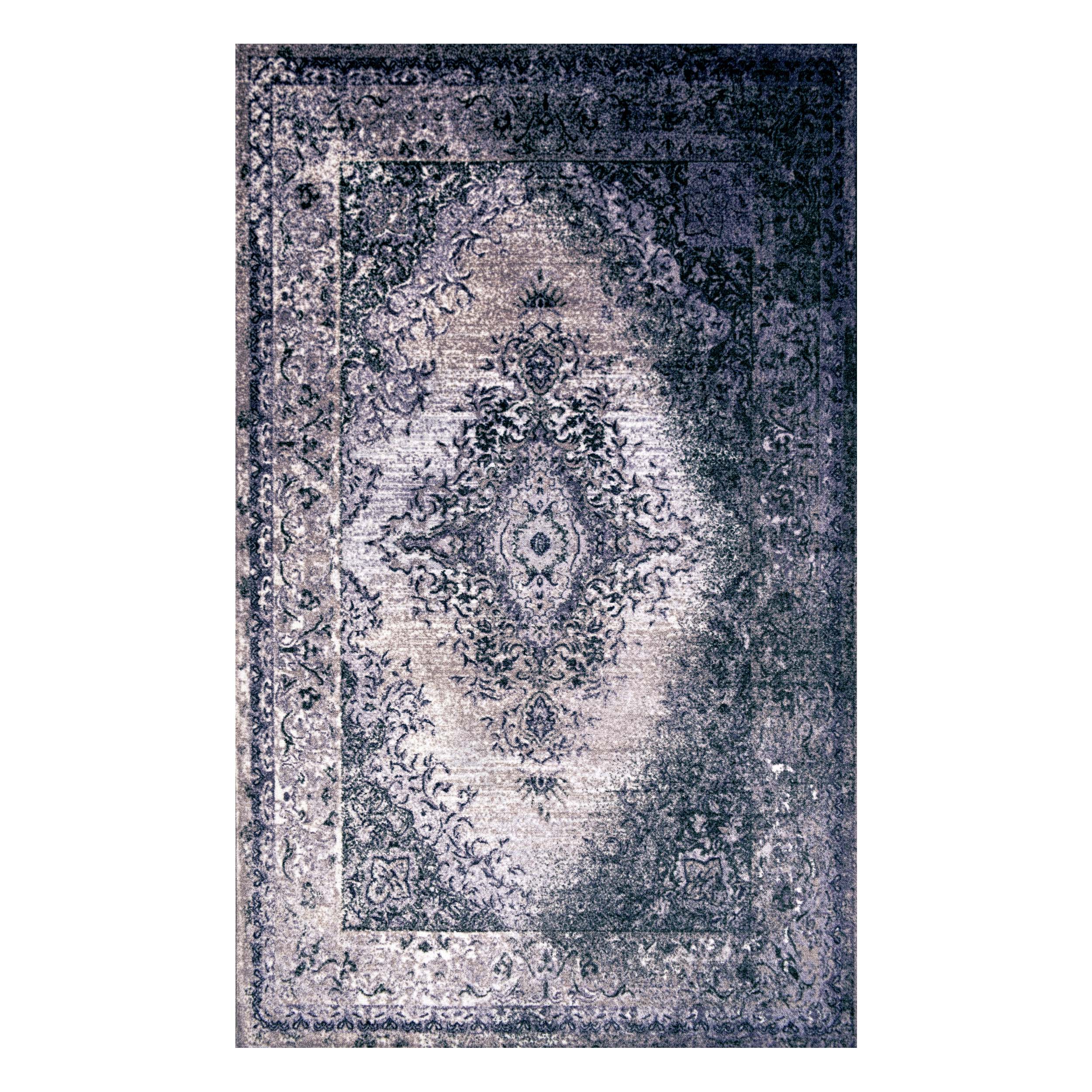 Eldwin Medallion Non-Slip Indoor Washable Area Rug - Blue Nile Mills