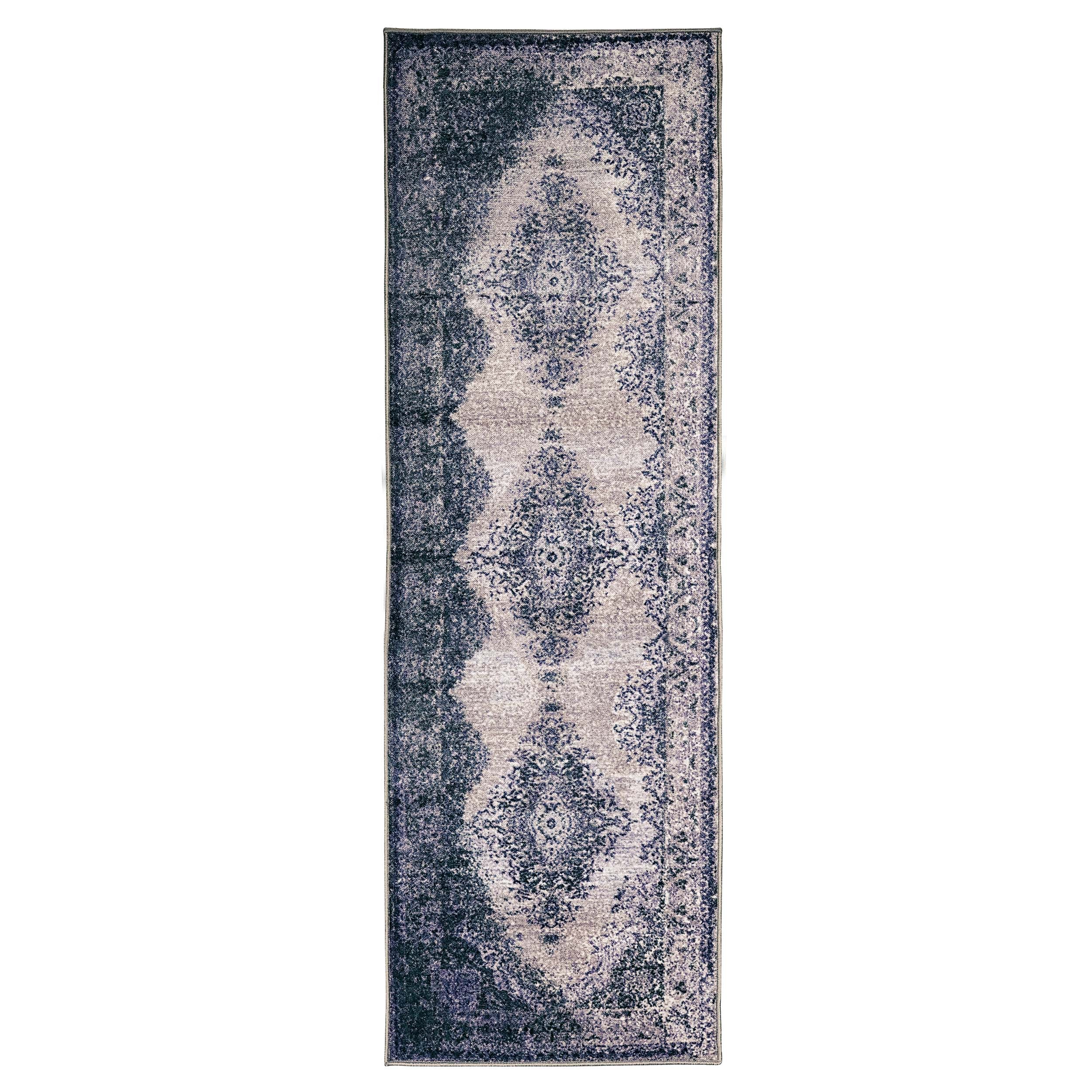 Eldwin Medallion Non-Slip Indoor Washable Area Rug - Blue Nile Mills