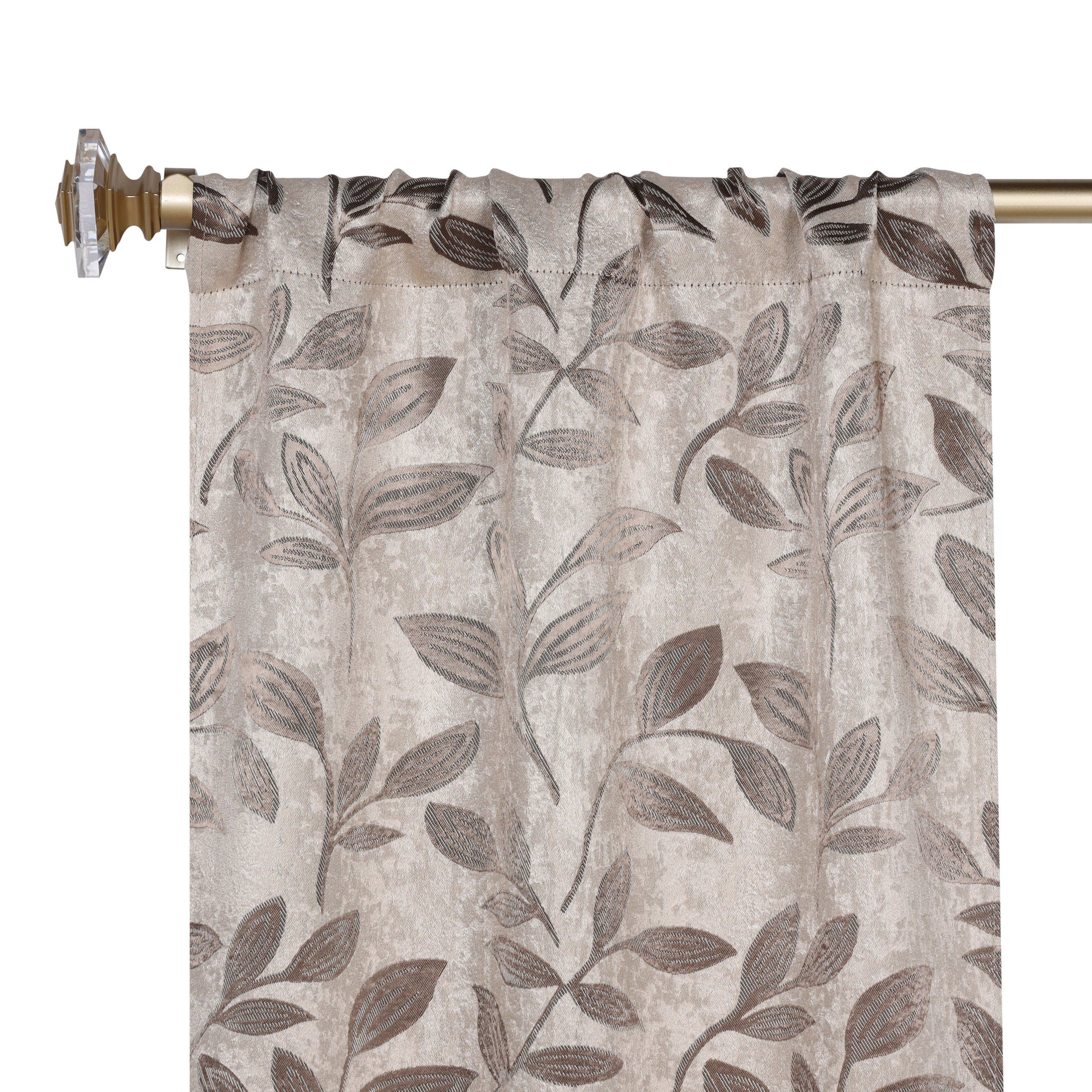 Leaves Rod Pocket Room Darkening Blackout Curtains, Set of 2 - Blue Nile Mills