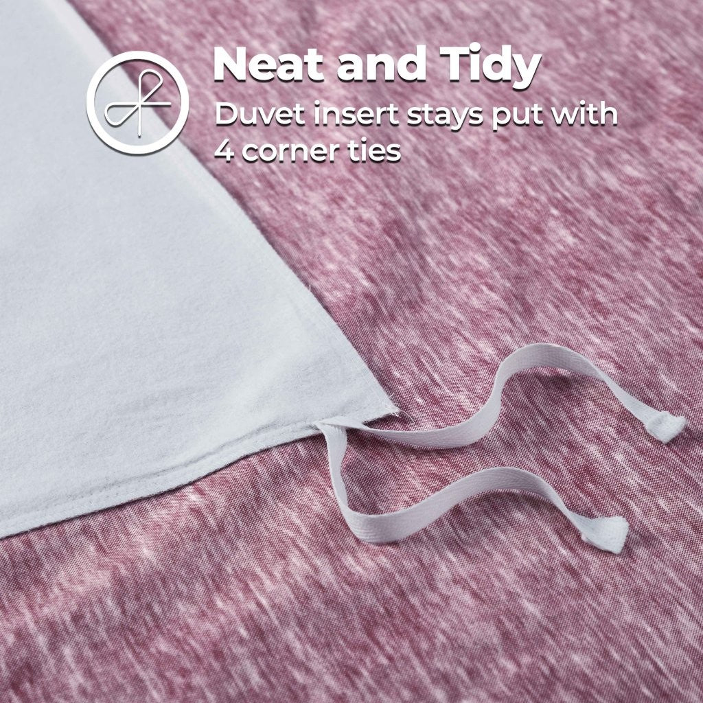 Melange Flannel Cotton Two-Toned Brushed Duvet Cover Set - Blue Nile Mills