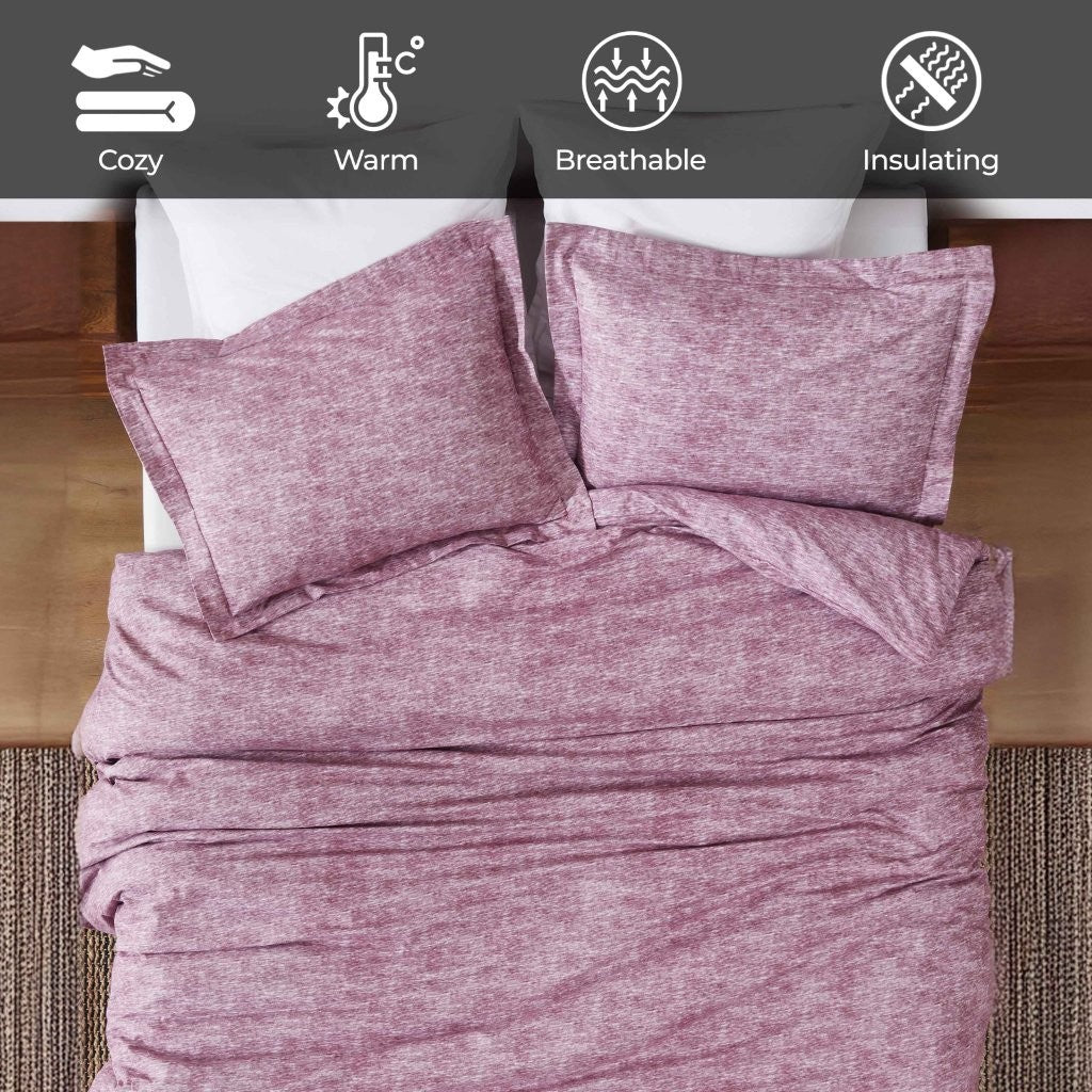 Melange Flannel Cotton Two-Toned Brushed Duvet Cover Set - Blue Nile Mills