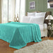 Fleece Plush Medium Weight Fluffy Soft Decorative Solid Blanket - Turquoise