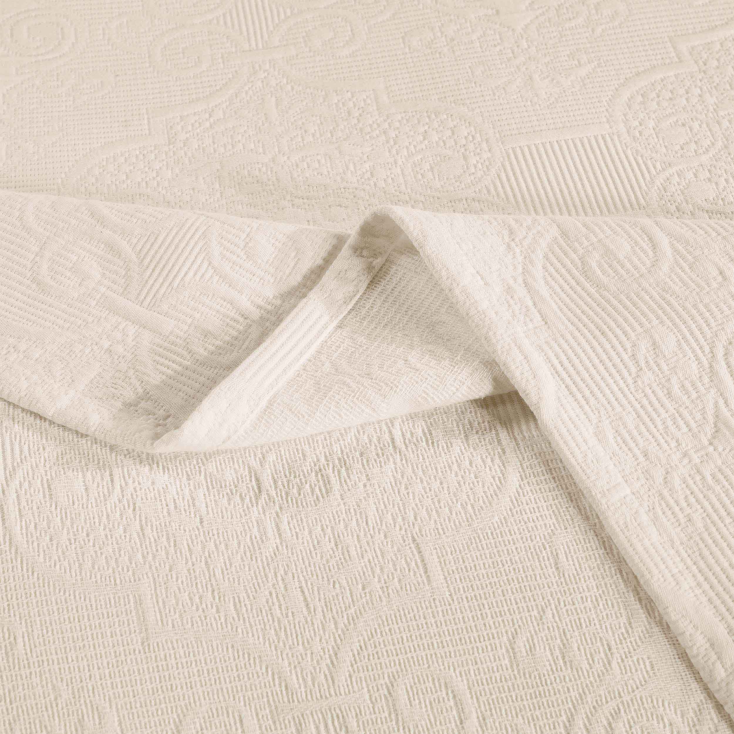 Florin Cotton Matelassé Weave Jacquard Scrolling Medallion Bedspread Set - Blue Nile Mills