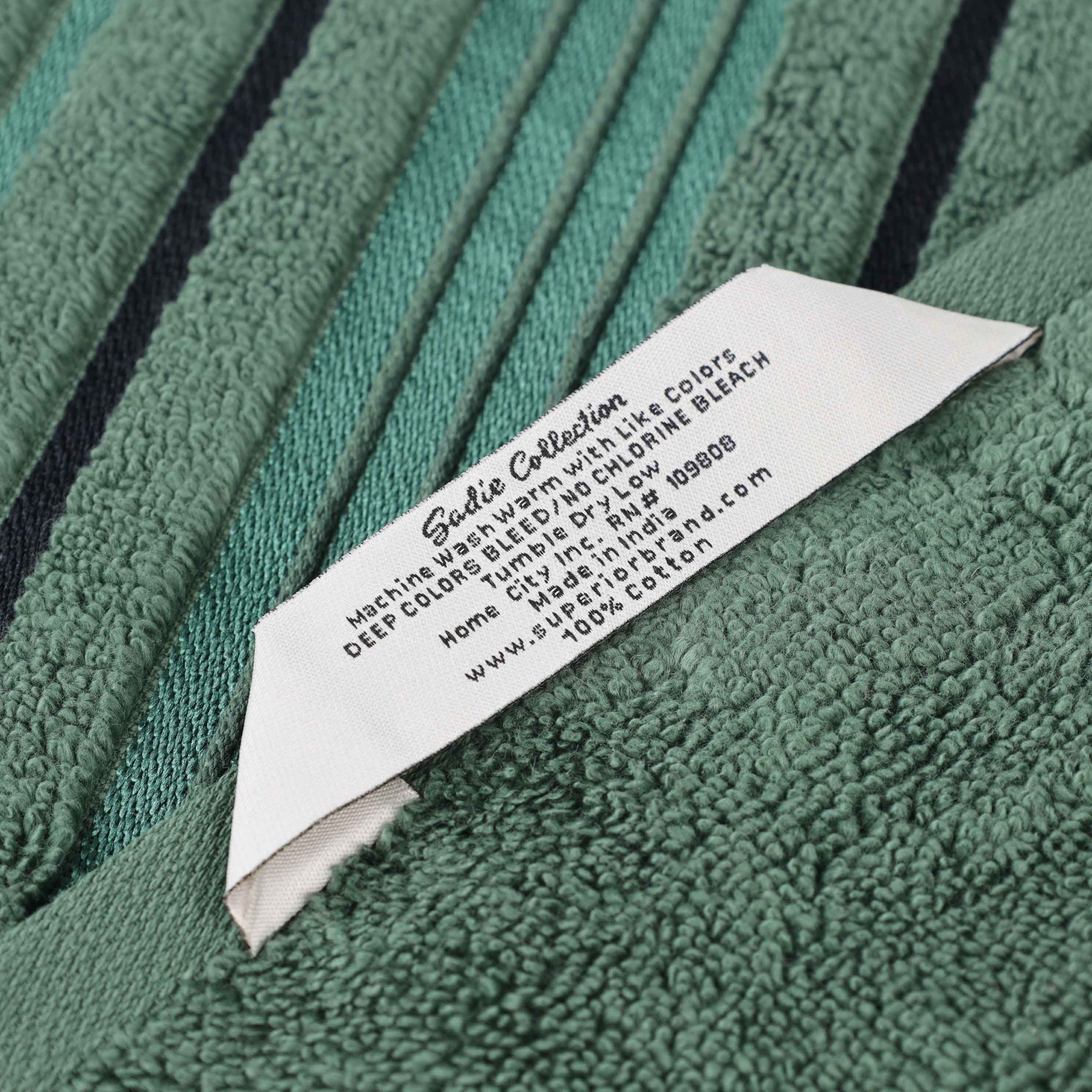 Sadie Zero Twist Cotton Solid and Jacquard Floral Hand Towel Set of 6 - Blue Nile Mills